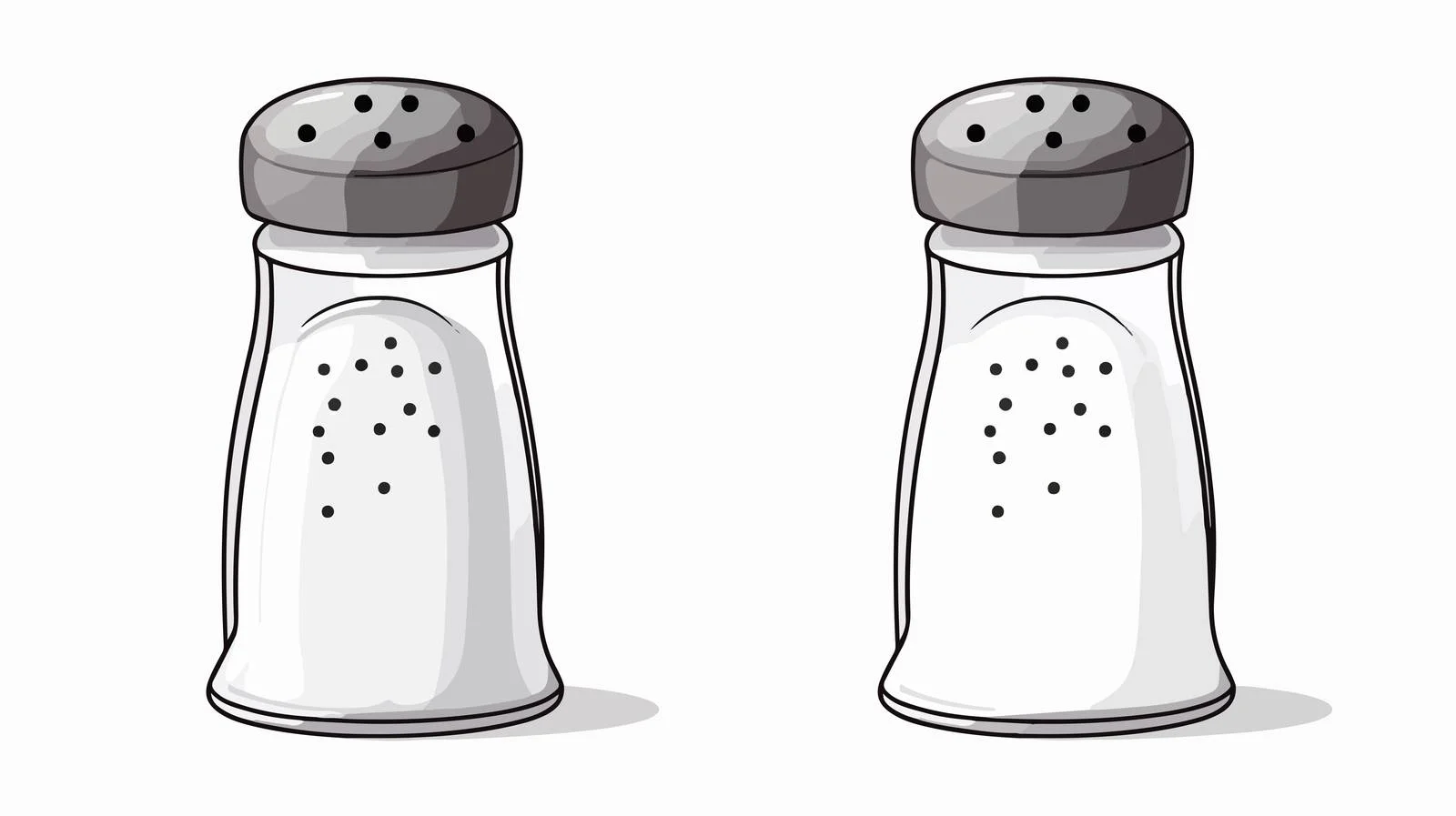 Monochrome Cartoon Salt Shaker Vector — free download from Dotvec
