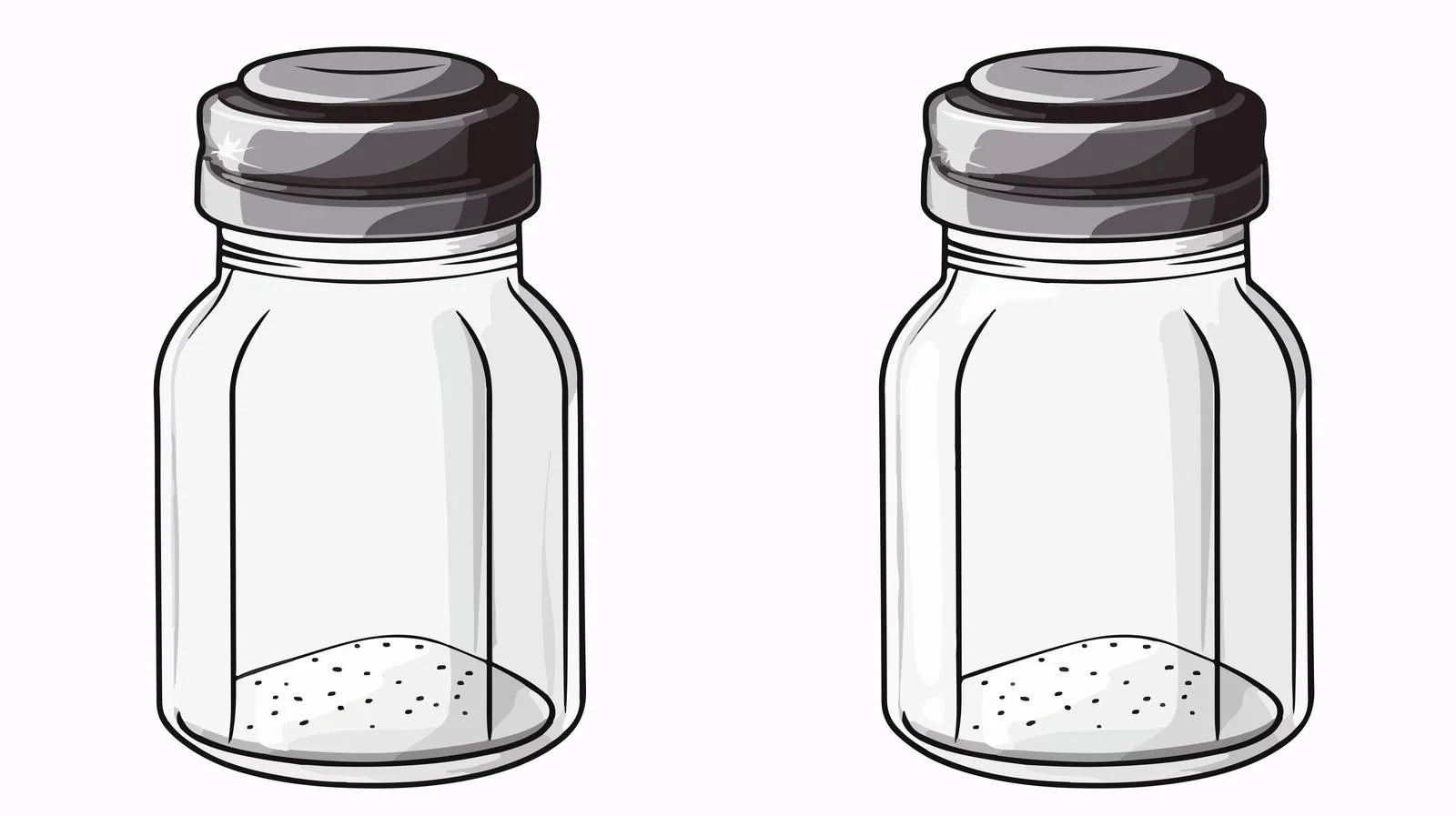 Monochrome Cartoon Salt Shaker Illustration — free download from Dotvec