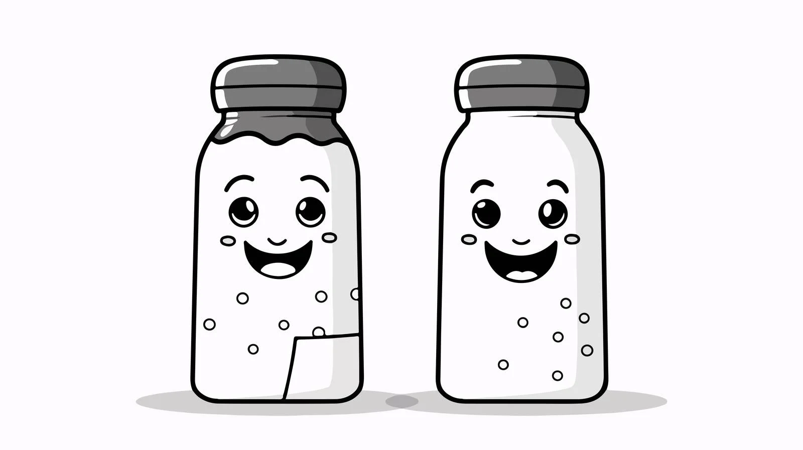 Monochrome Cartoon Salt Shaker Vector — free download from Dotvec