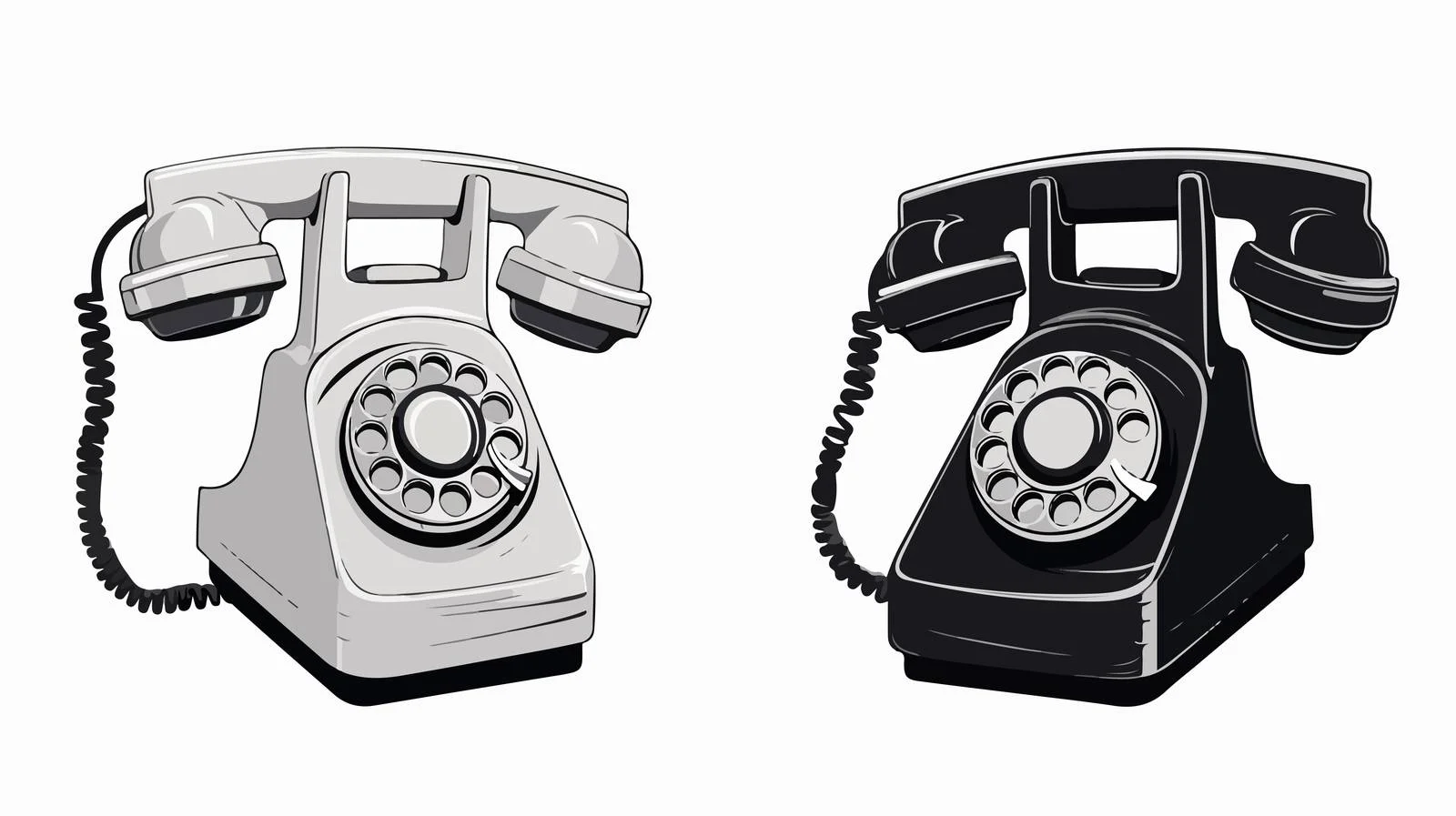 Cartoon Telephone Handset Illustration — free download from Dotvec