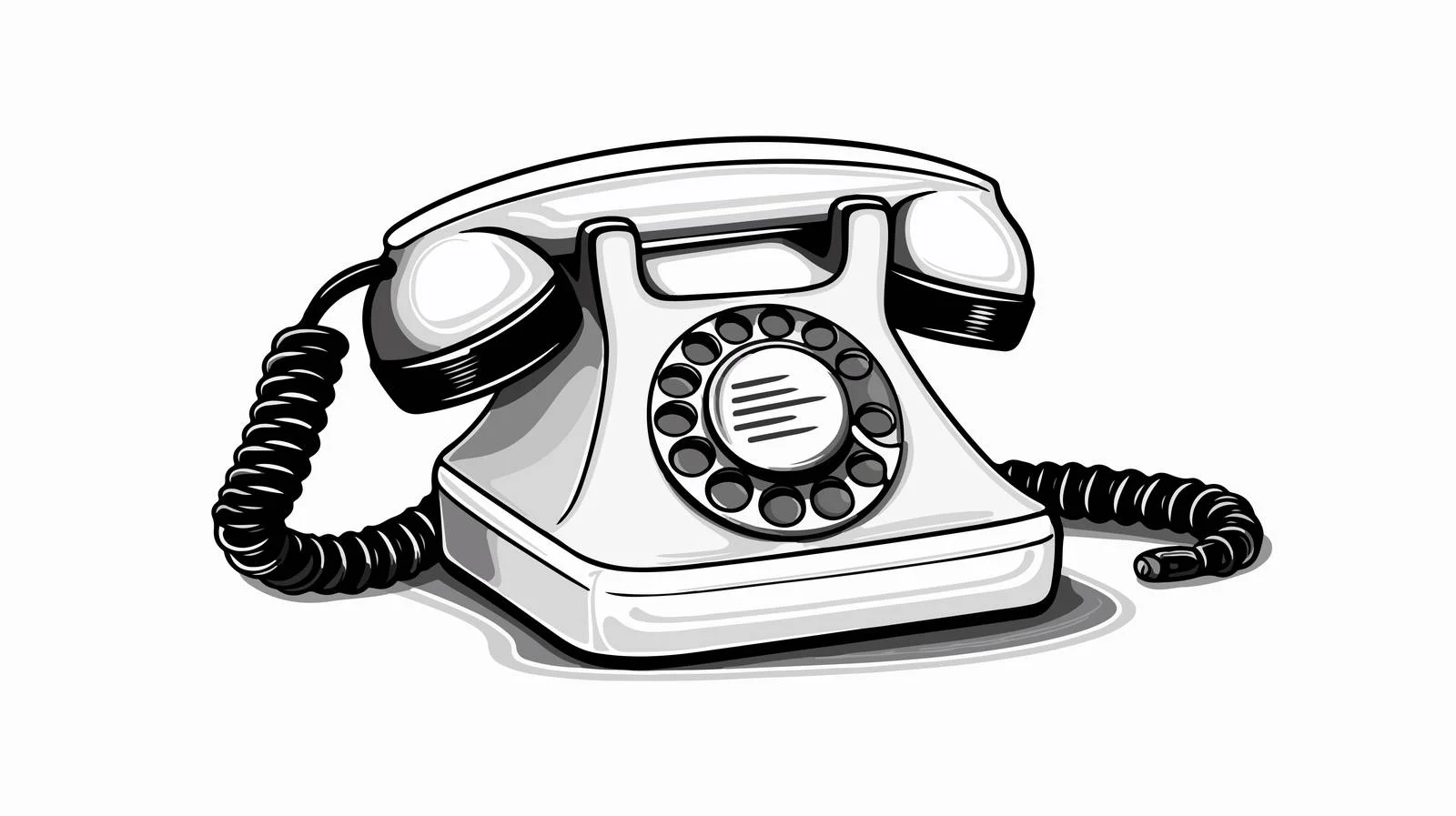 Cartoon Telephone Handset Illustration — free download from Dotvec