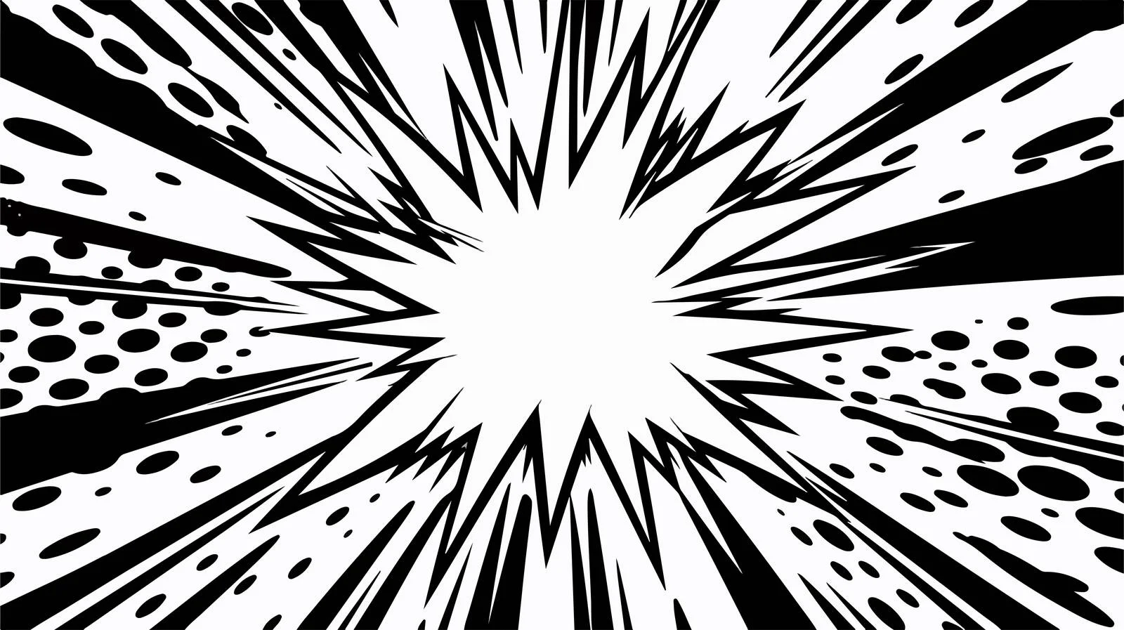 Monochrome Sunburst Comic Background — free download from Dotvec