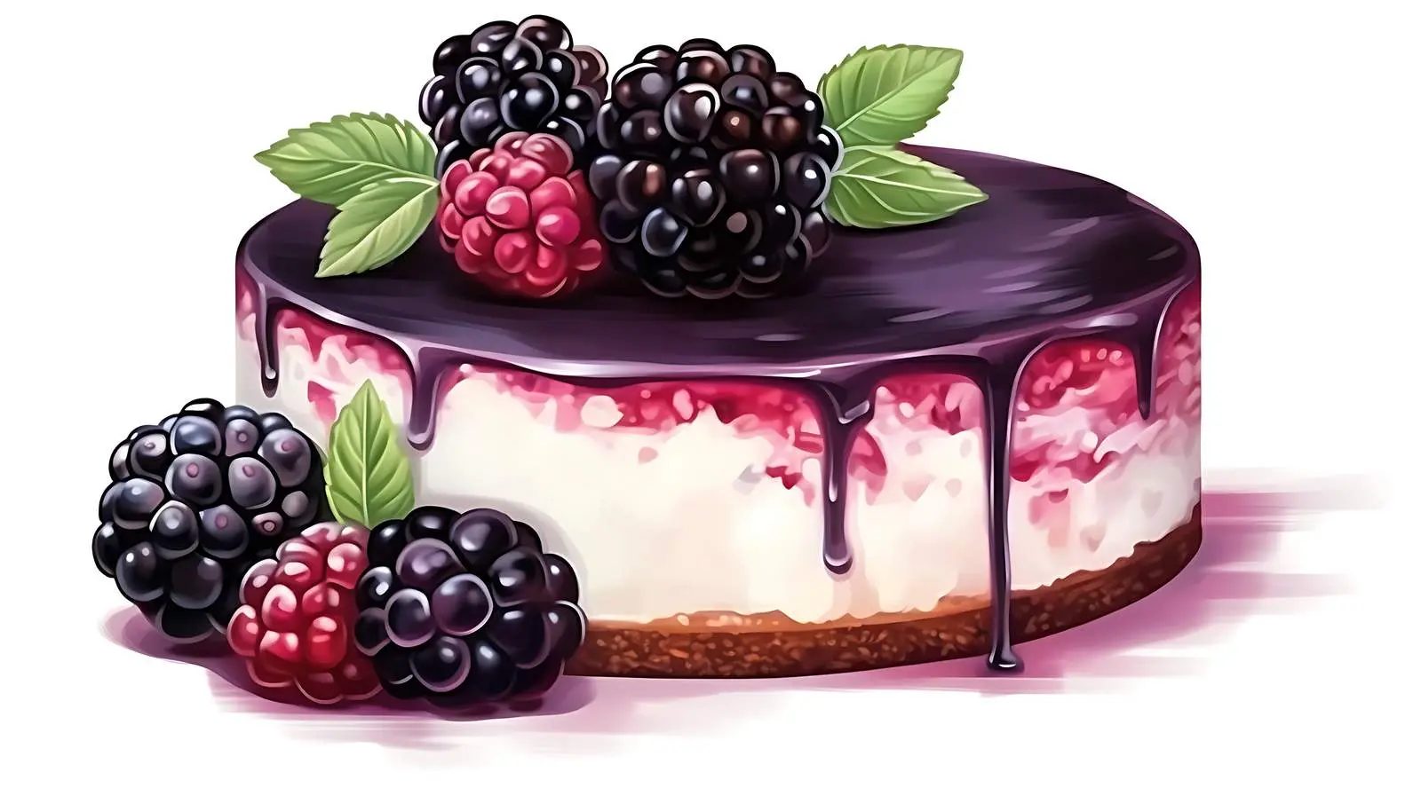 Luscious Blackberry Cheesecake with Fresh Berries — free download from Dotvec