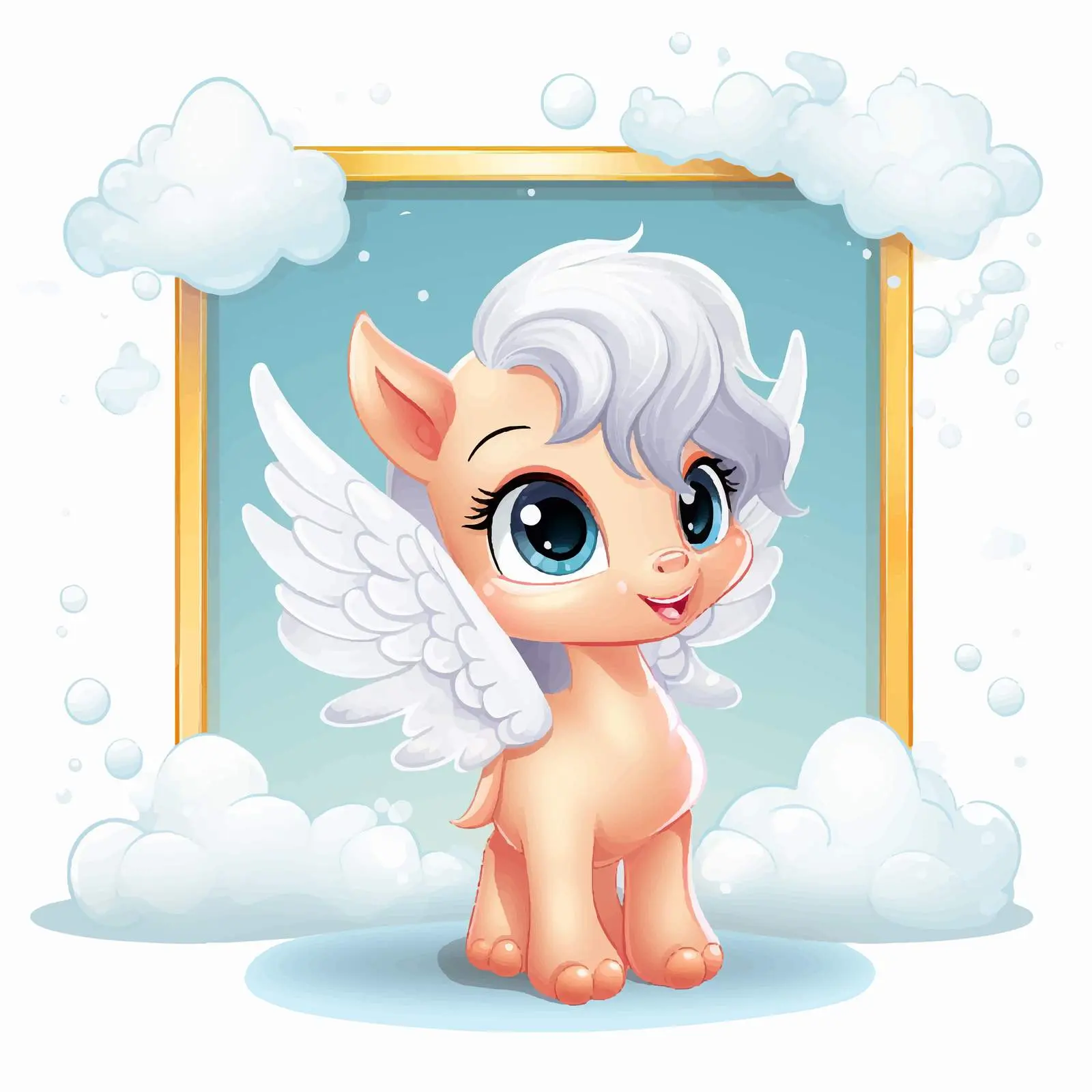 Cute Pegasus Cartoon Character Banner Vectors — free download from Dotvec