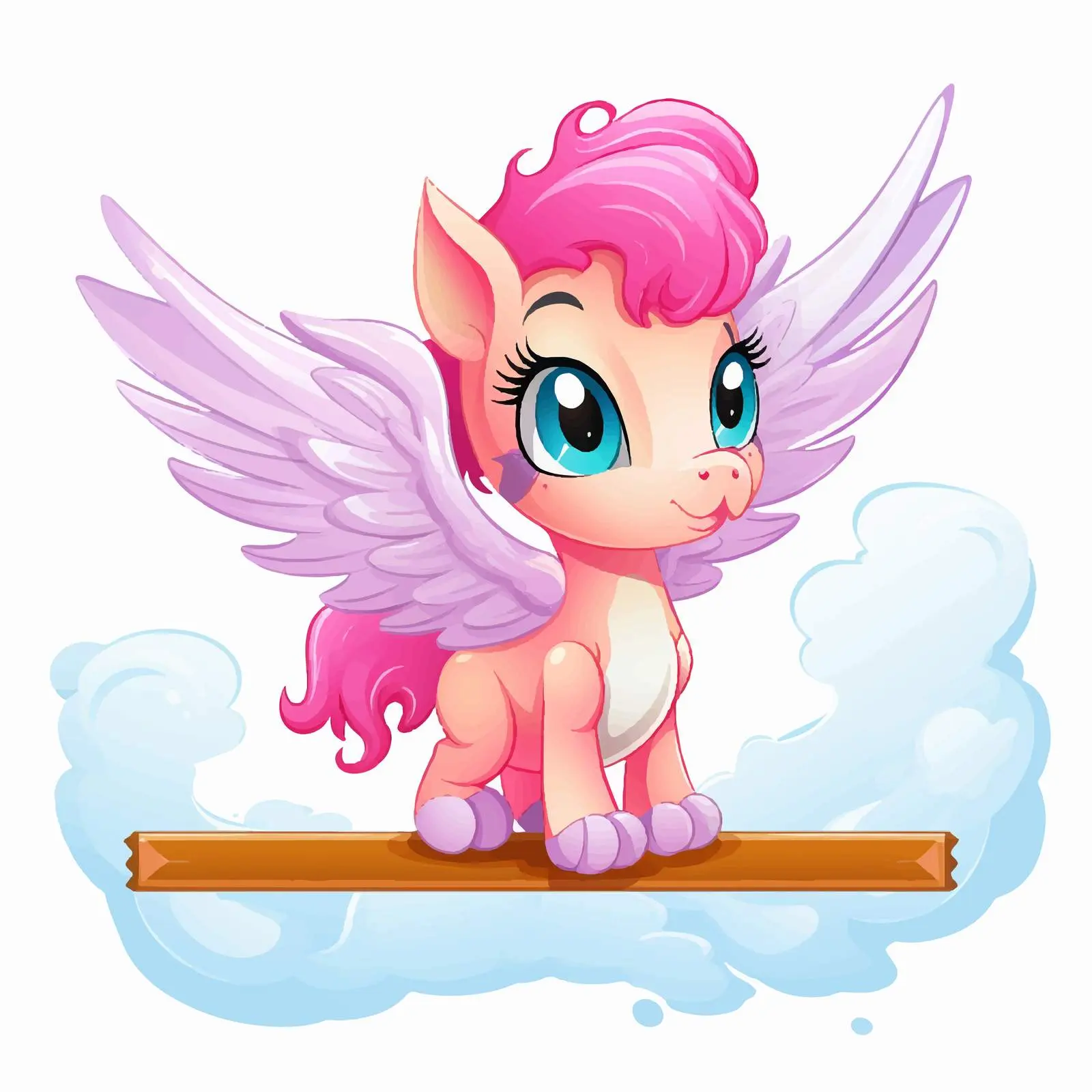 Cute Pegasus Cartoon Character Vector Banner — free download from Dotvec