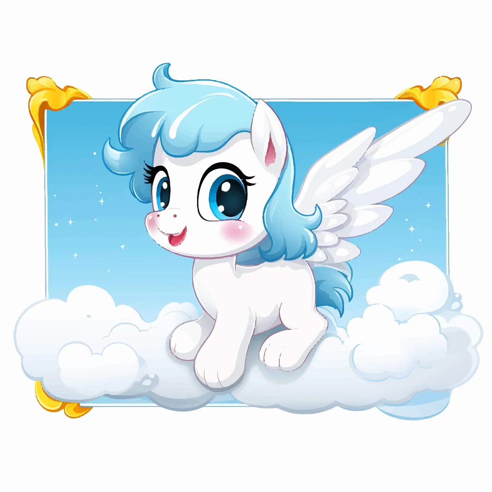 Cute Pegasus Cartoon Character Vector Banner — free download from Dotvec