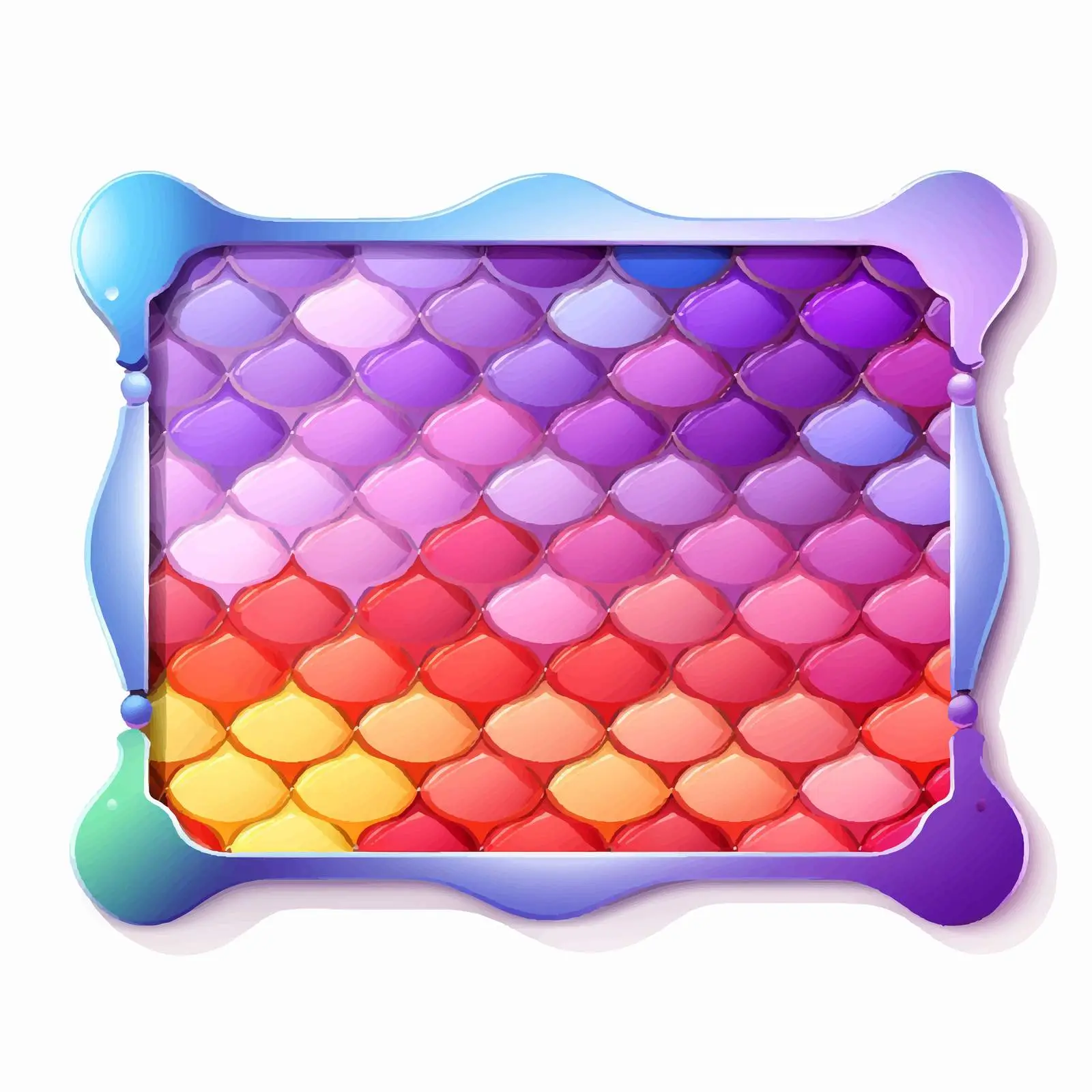 Rainbow Frame on Purple Fish Scale Background — free download from Dotvec