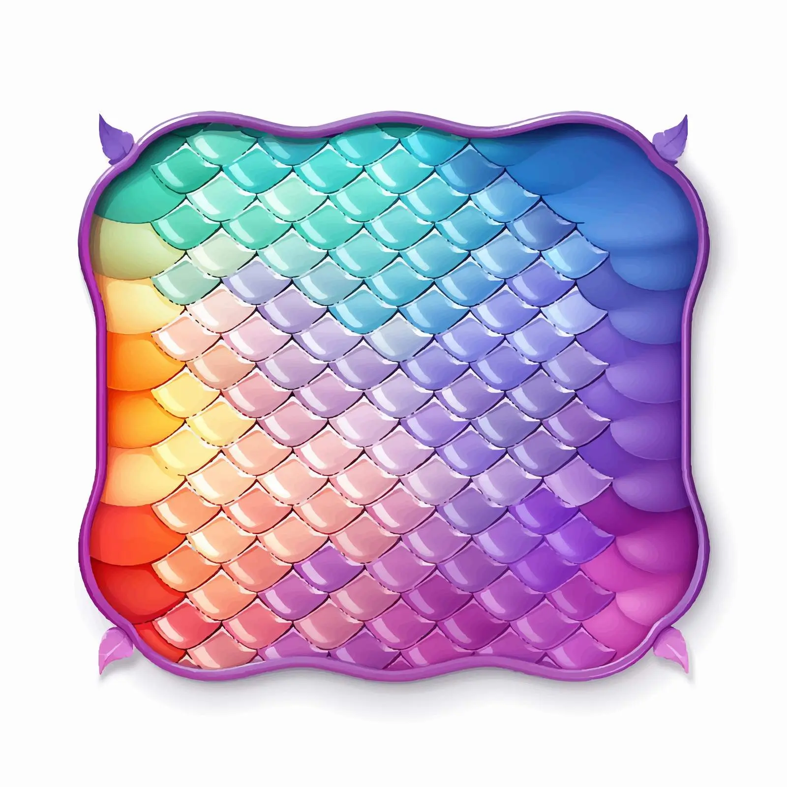 Rainbow Frame on Purple Fish Scales Background — free download from Dotvec