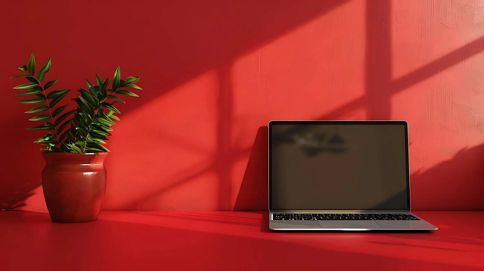 Elegant Red Laptop Screen with Clipping Path — free download from Dotvec