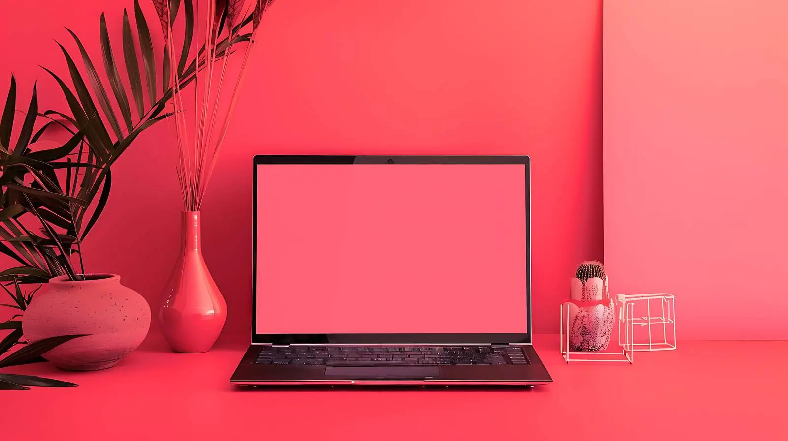 Elegant Red Laptop Screen with Clipping Path — free download from Dotvec