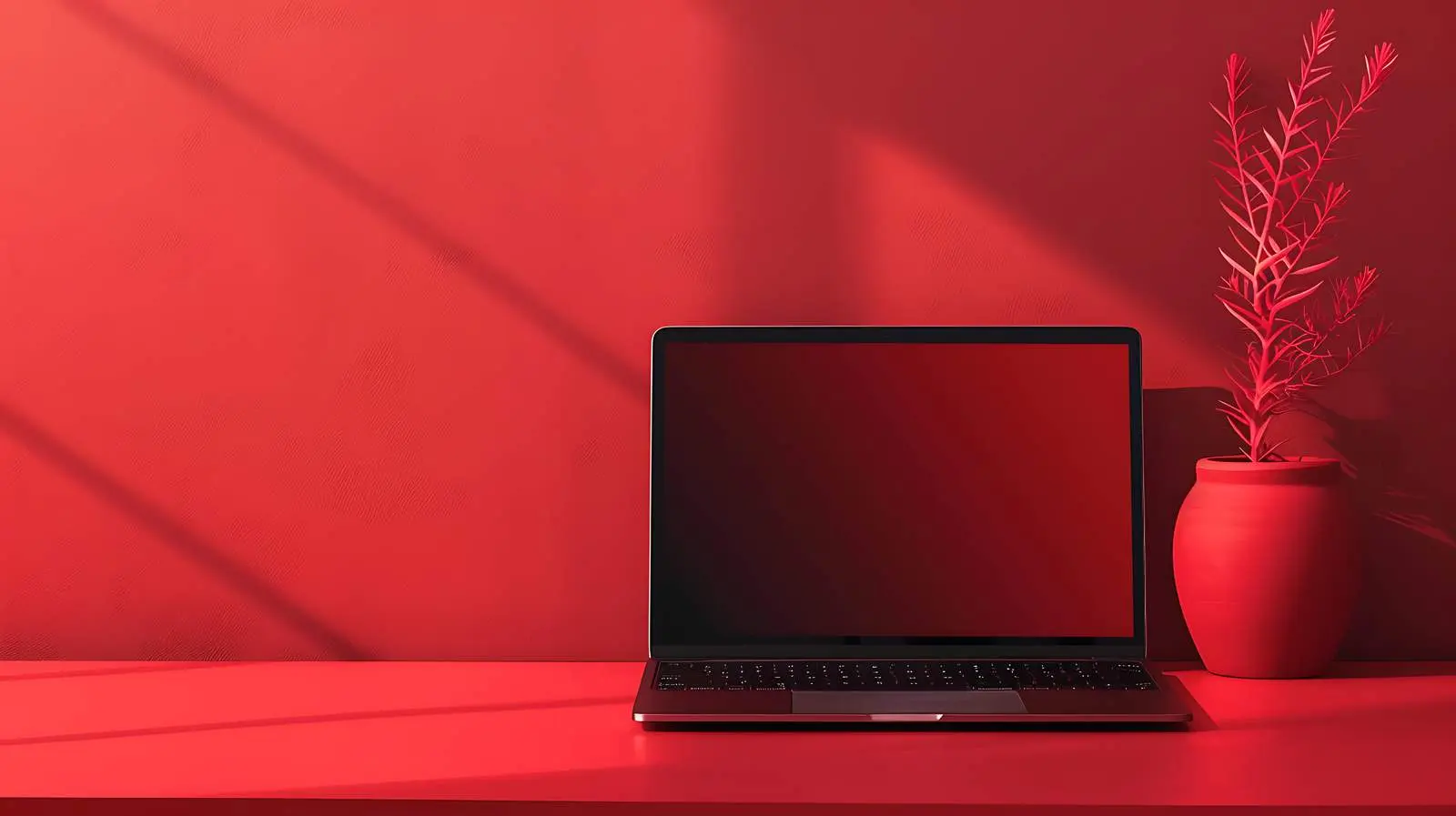 Elegant Red Laptop Screen Mockup — free download from Dotvec