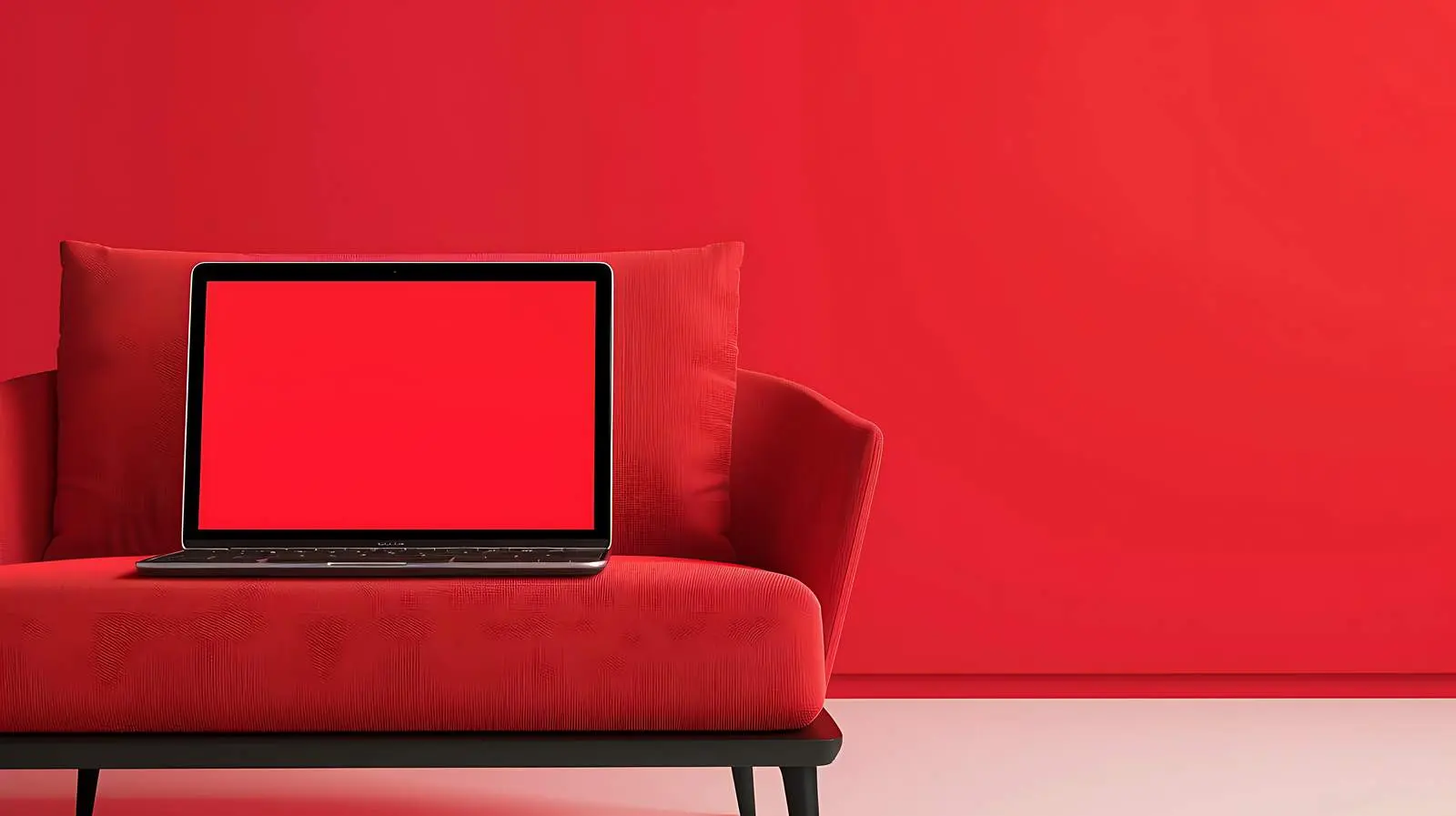 Elegant Red Laptop Screen Clipping Path — free download from Dotvec