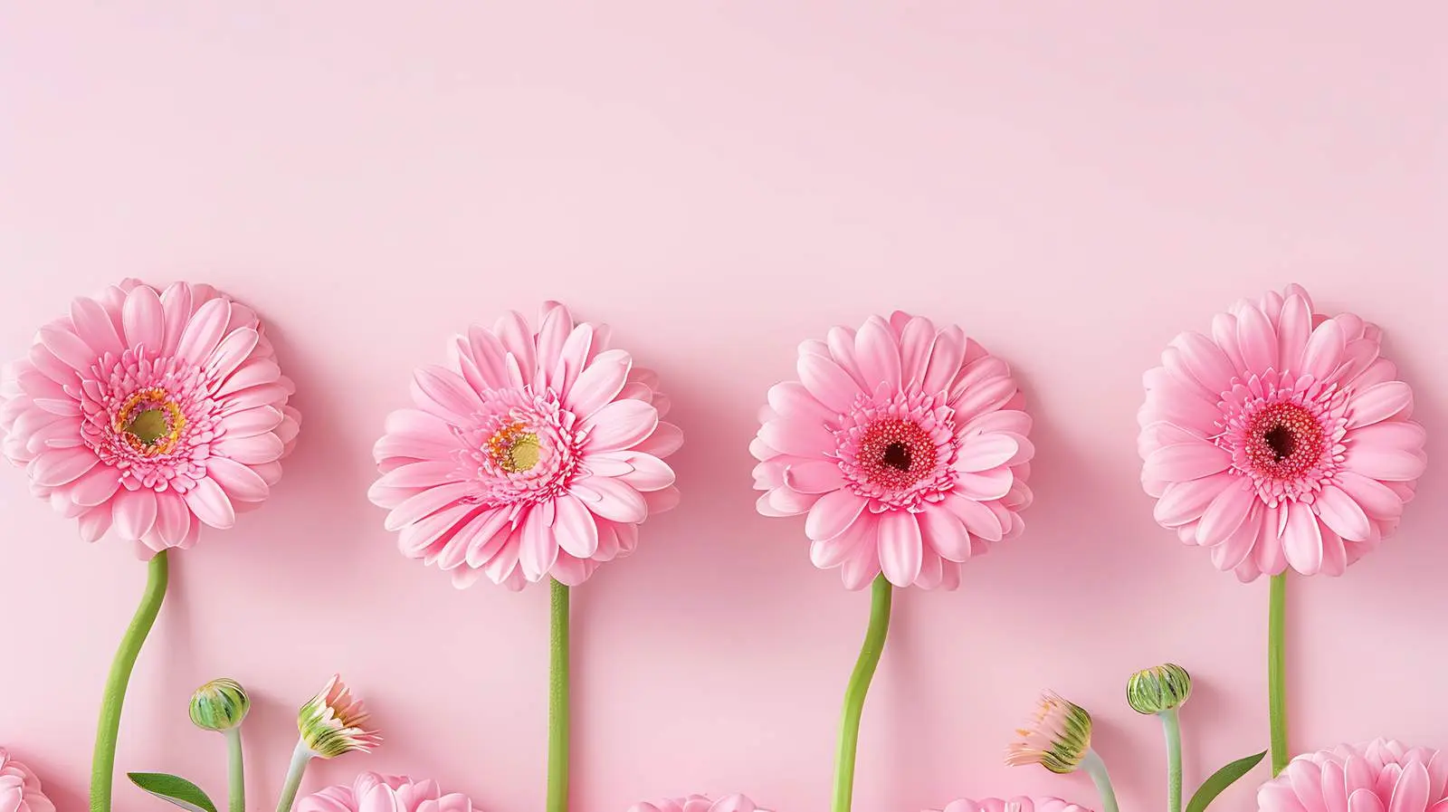 Elegant Pink Gerber Flowers Frame for Copy Space — free download from Dotvec