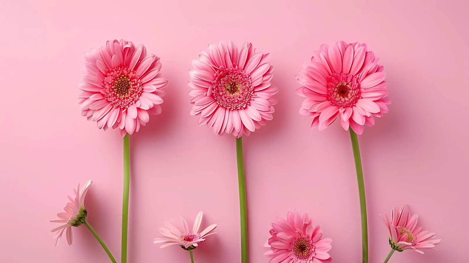 Elegant Pink Gerbera Flowers Frame with Copy Space – free floral frame image from Dotvec