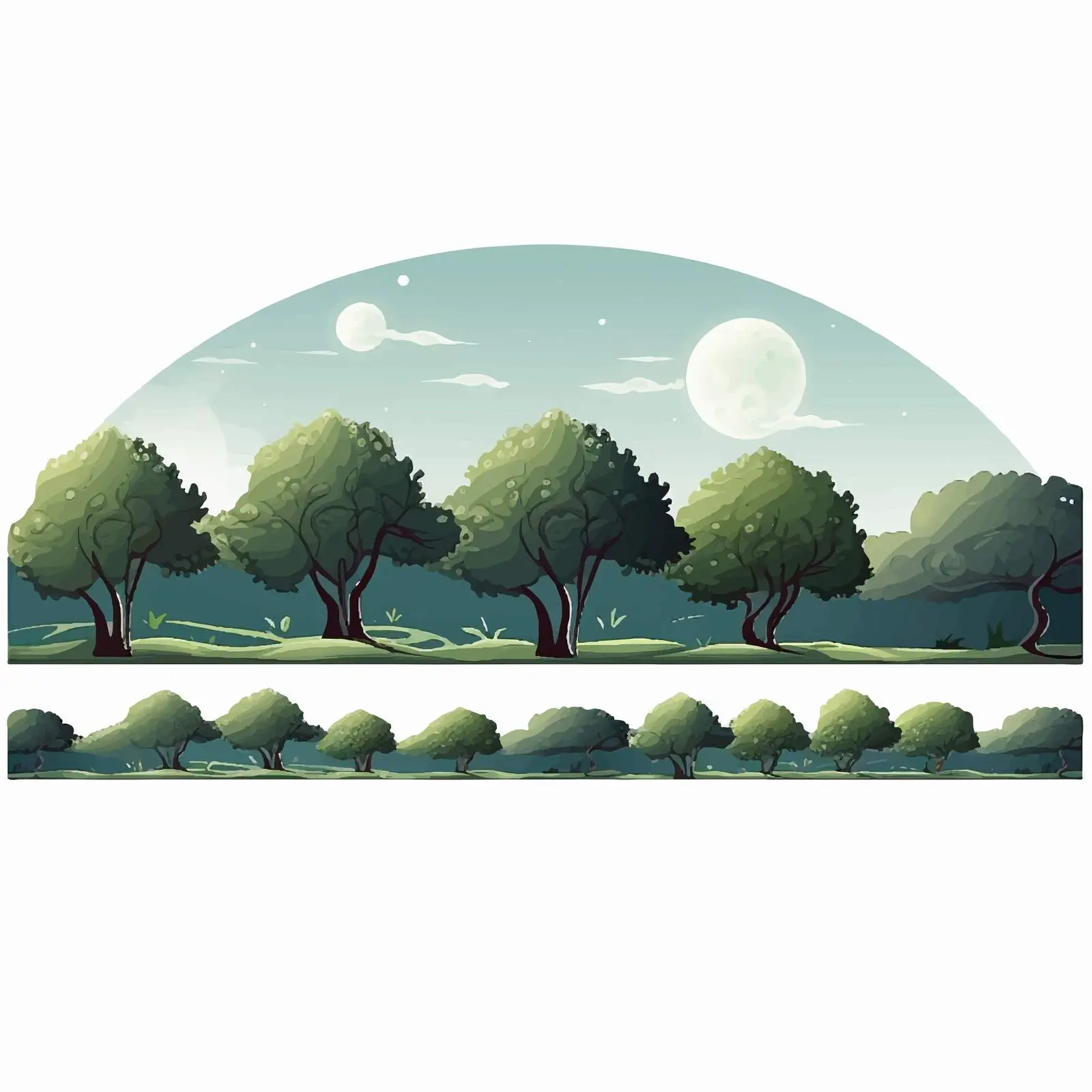 Trees in Park with Scenic Landscape — free download from Dotvec