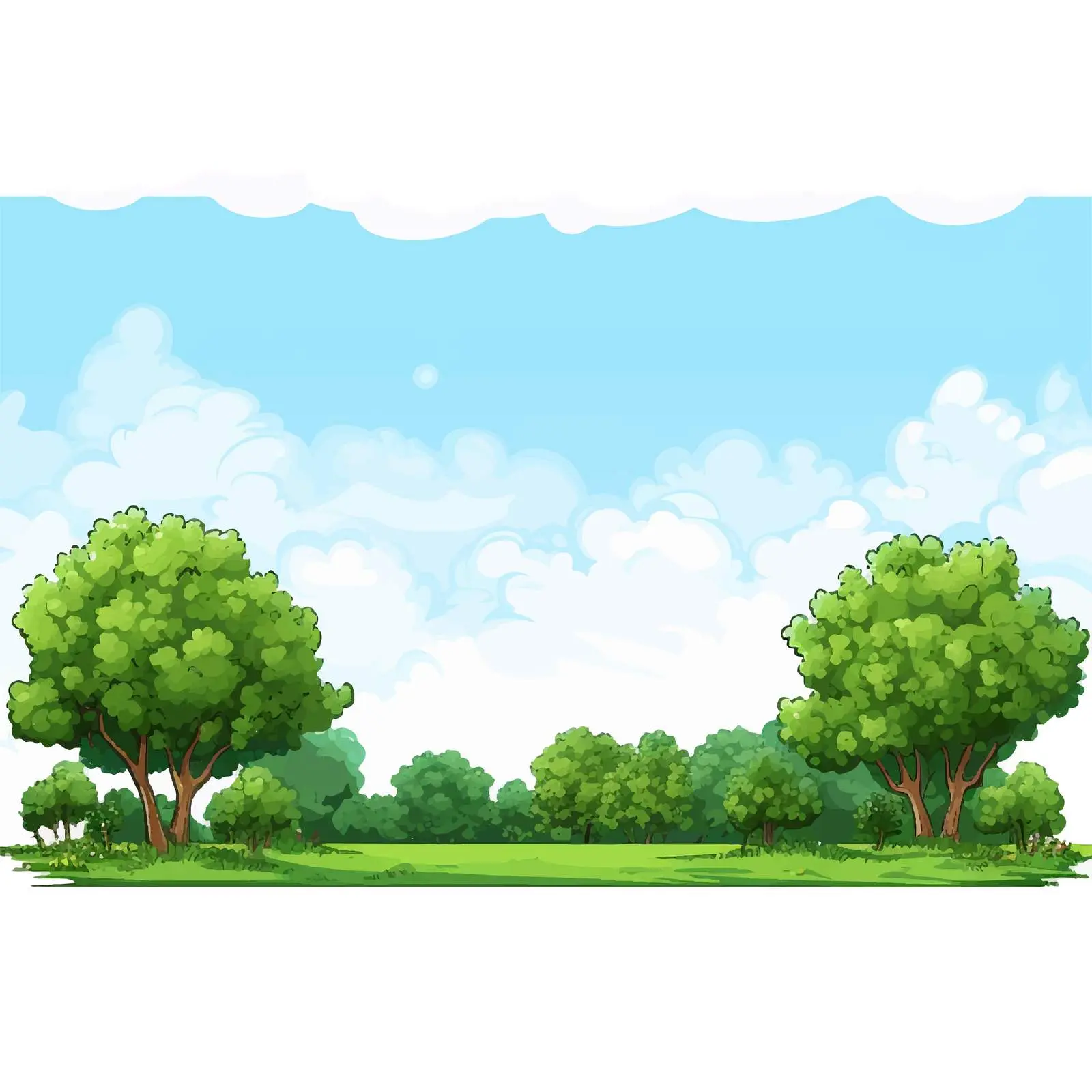 Horizontal Scene with Trees and Empty Sky — free download from Dotvec