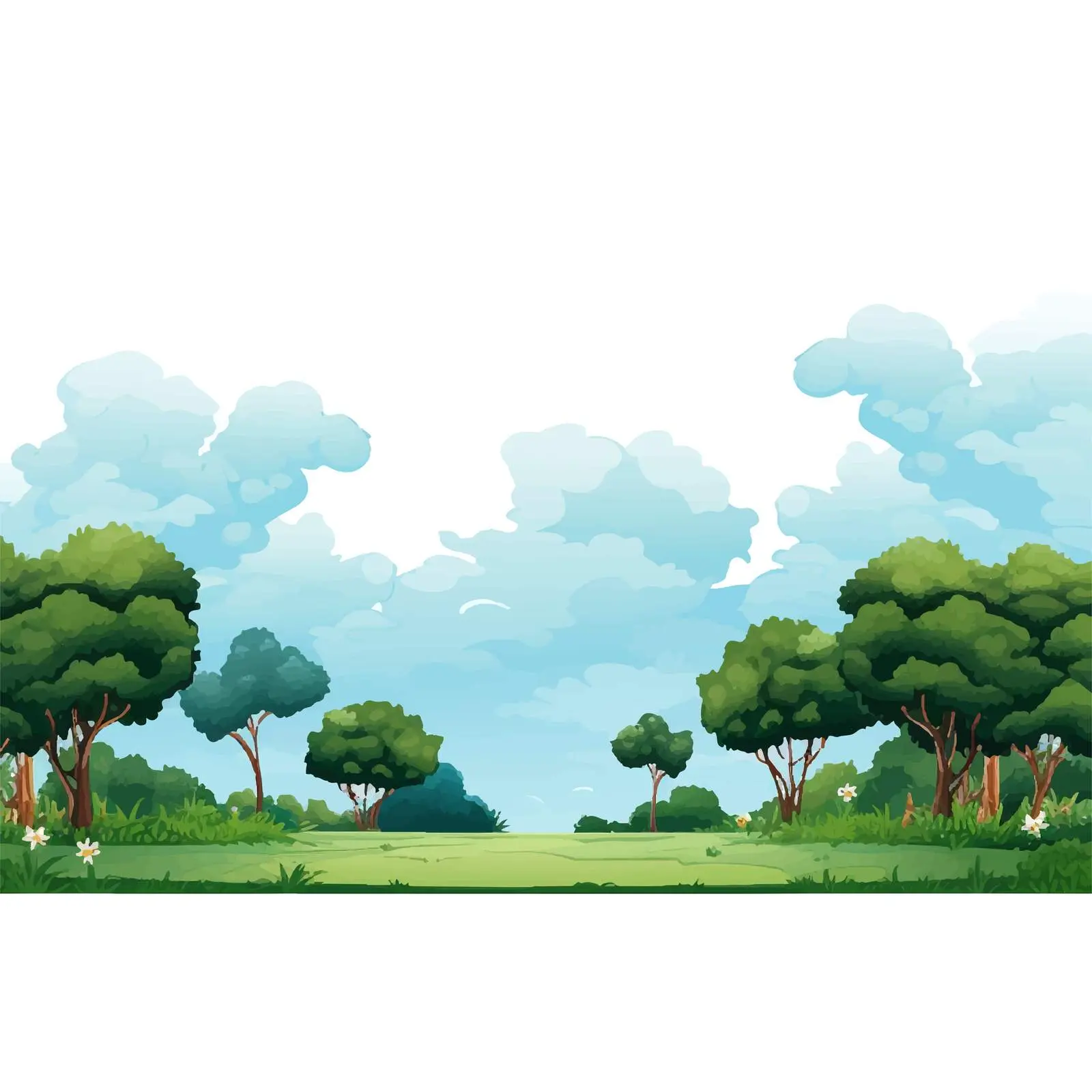 Serene Horizontal Landscape with Trees and Sky – free tranquil environment image from Dotvec