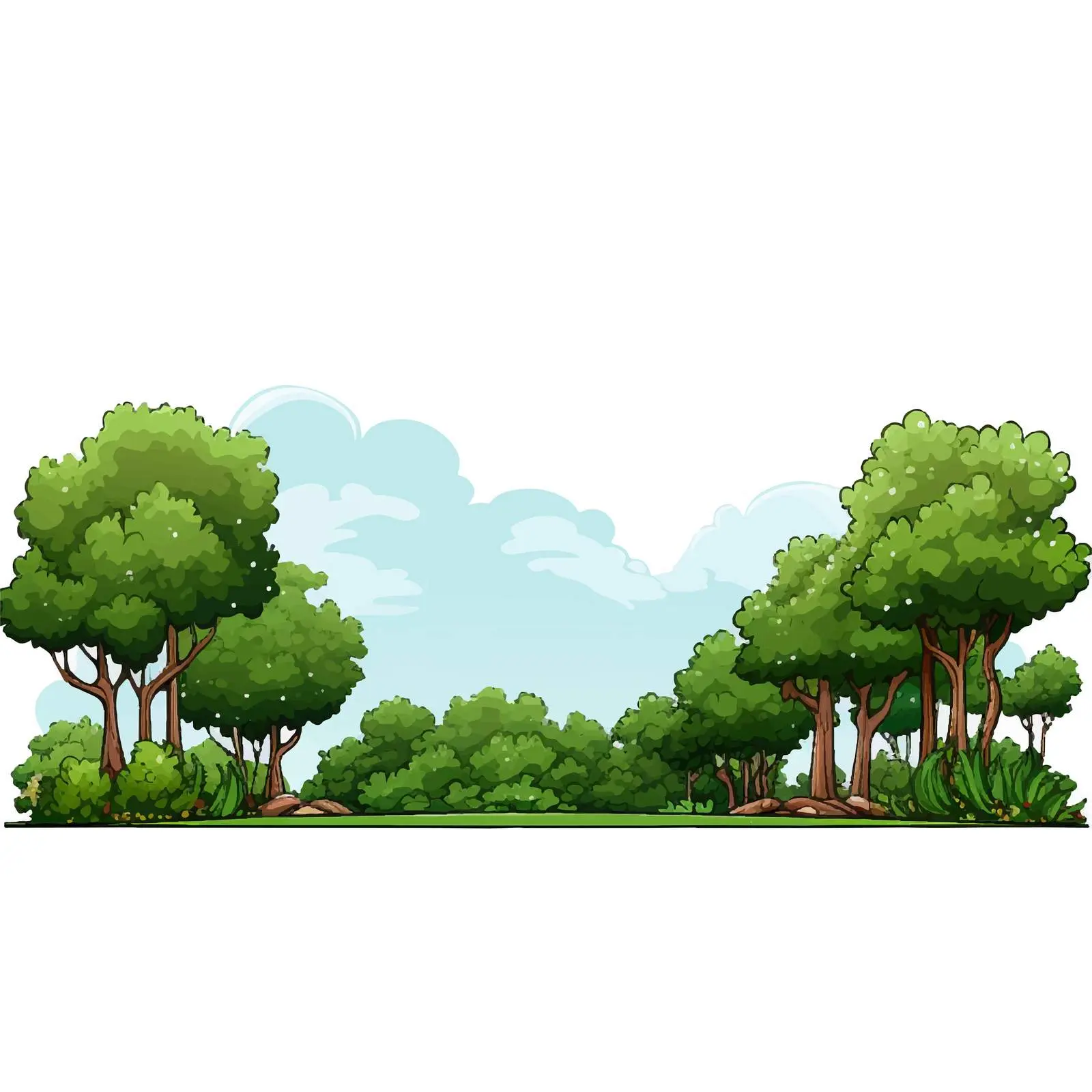 Horizontal Landscape with Trees and Clear Sky — free download from Dotvec