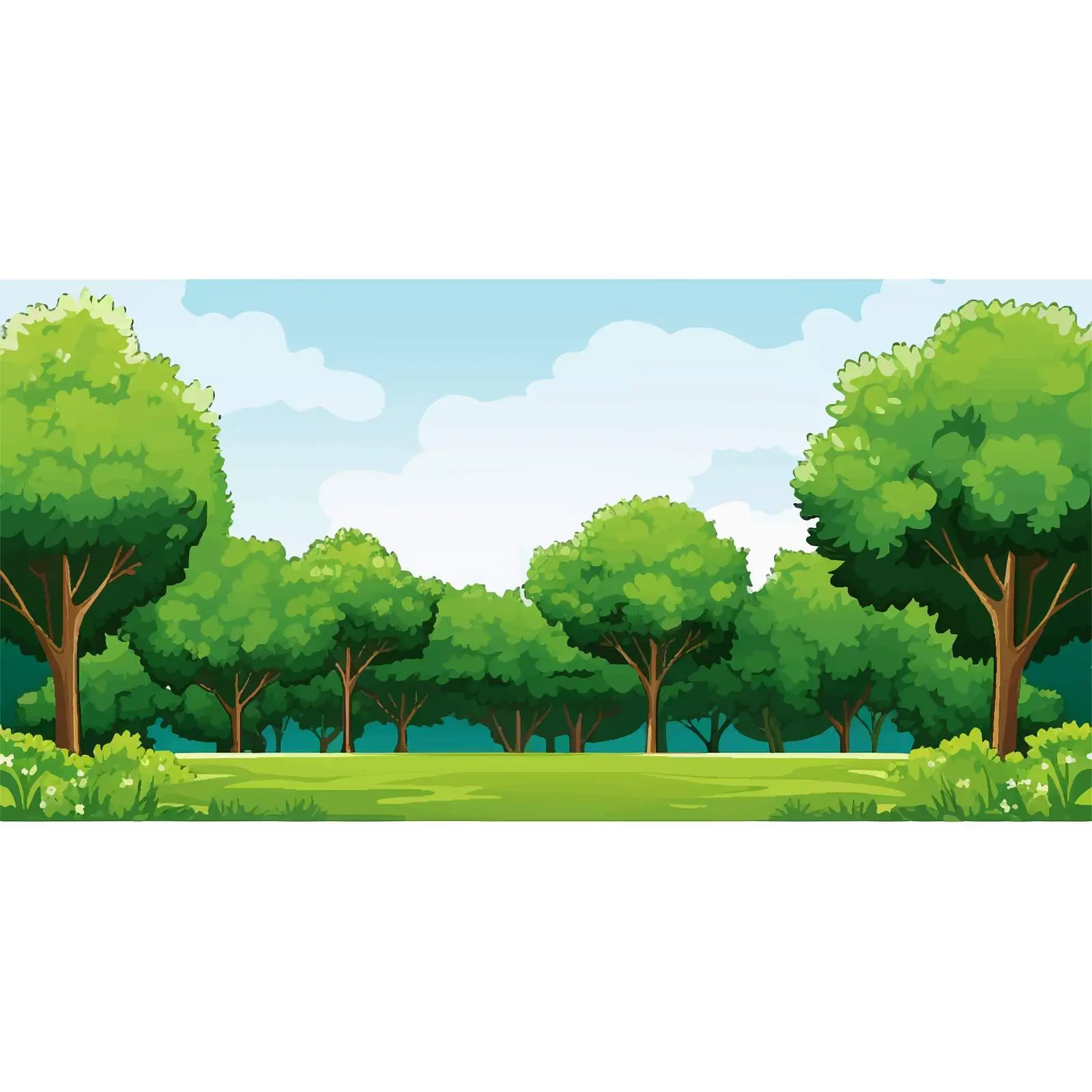Vast Horizontal Scene with Lush Trees and Sky — free download from Dotvec