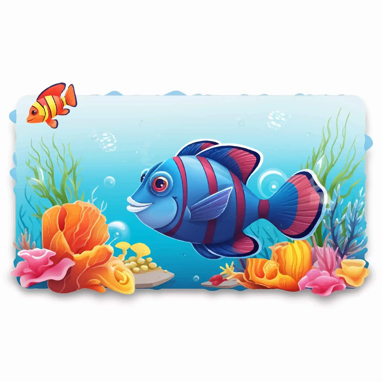 Exotic Fish Undersea Nature Vector Banner – free ocean scenery image from Dotvec