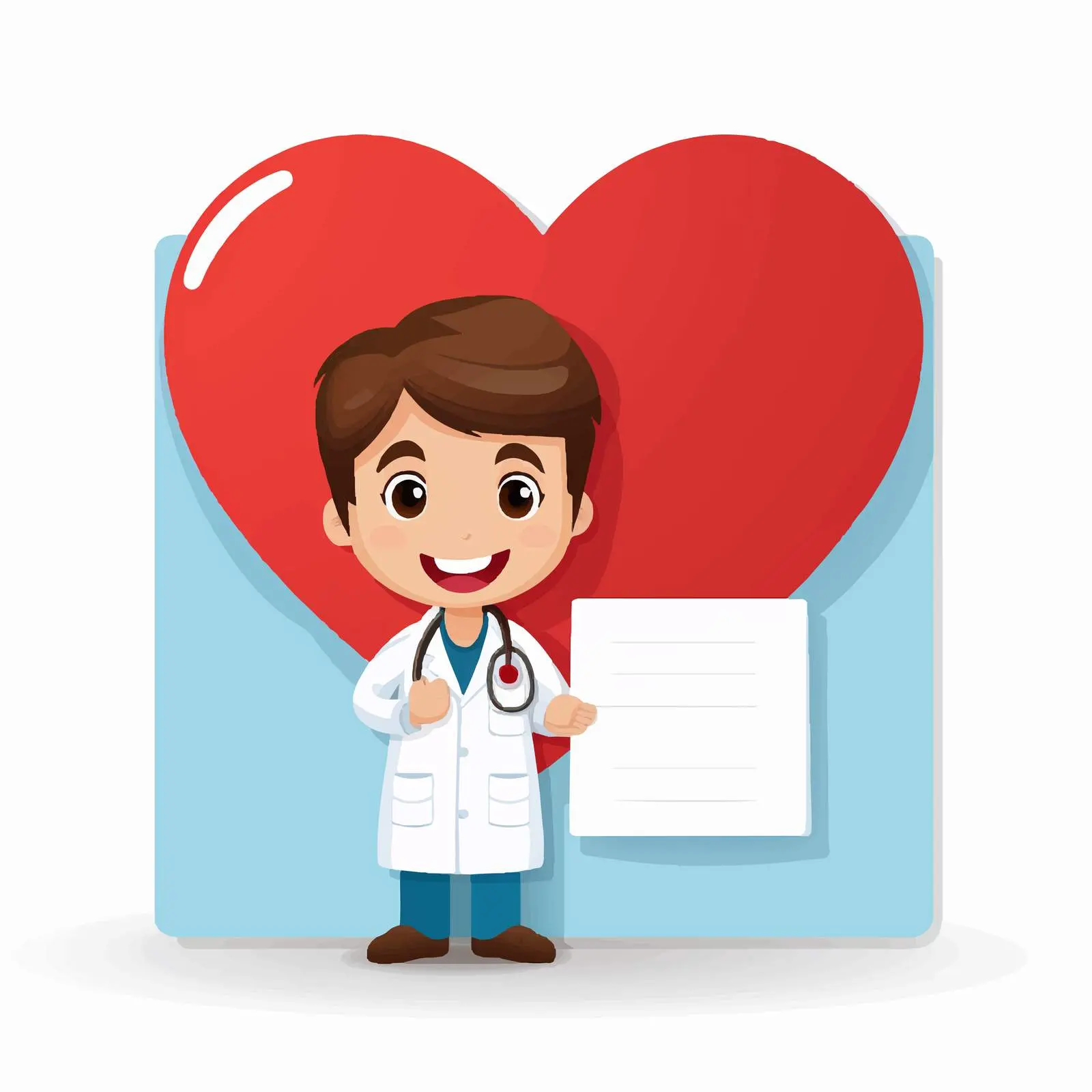 Happy Heart Doctor Cartoon Banner Vector — free download from Dotvec