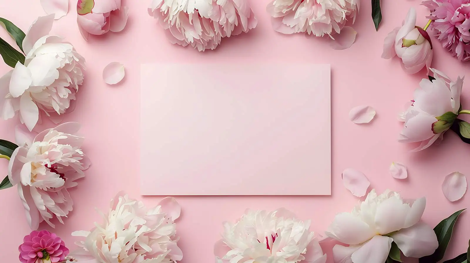 Blank Paper Card Mockup with Peonies — free download from Dotvec