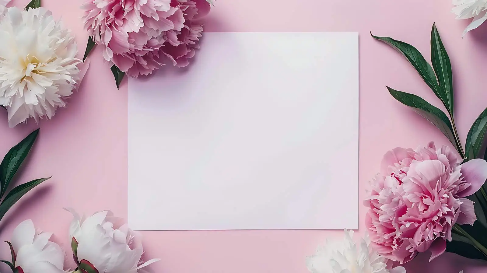 Boho Style Blank Card Mockup with Peonies — free download from Dotvec