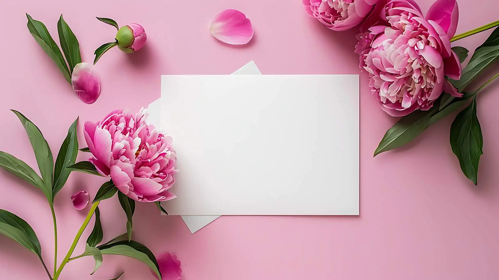 Blank Card Mockup with Peonies and Flowers — free download from Dotvec