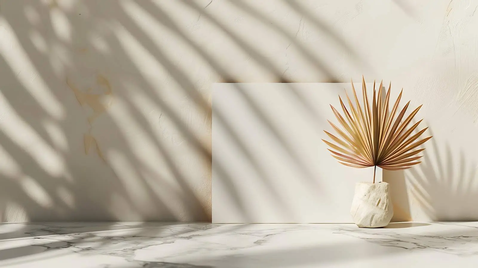 Blank Card Sheet with Dried Palm Leaf — free download from Dotvec