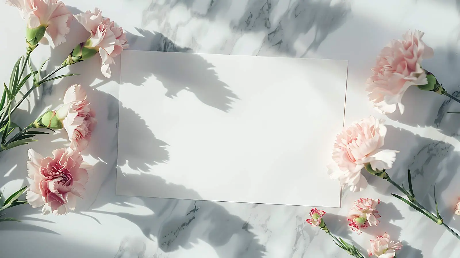 Carnation Flowers on Blank Paper Card Sheets — free download from Dotvec