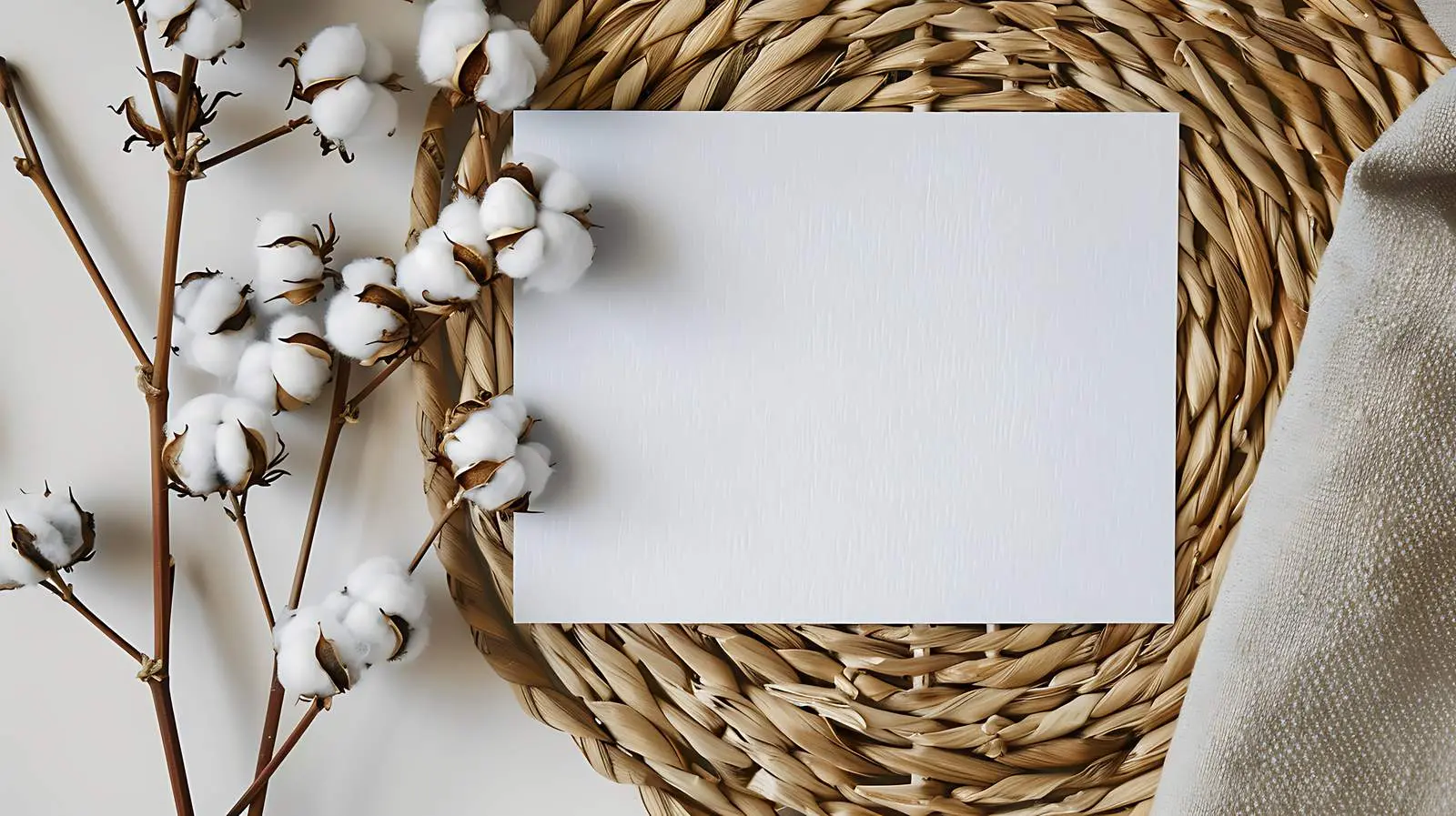 Blank Paper Card with Cotton Branch — free download from Dotvec