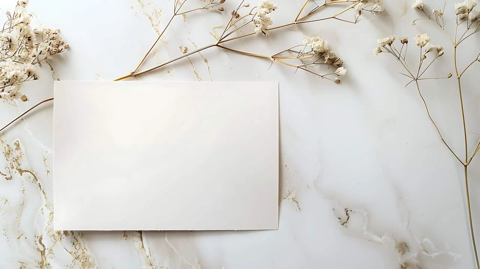 Blank Paper Card with Dried Flower Decoration — free download from Dotvec