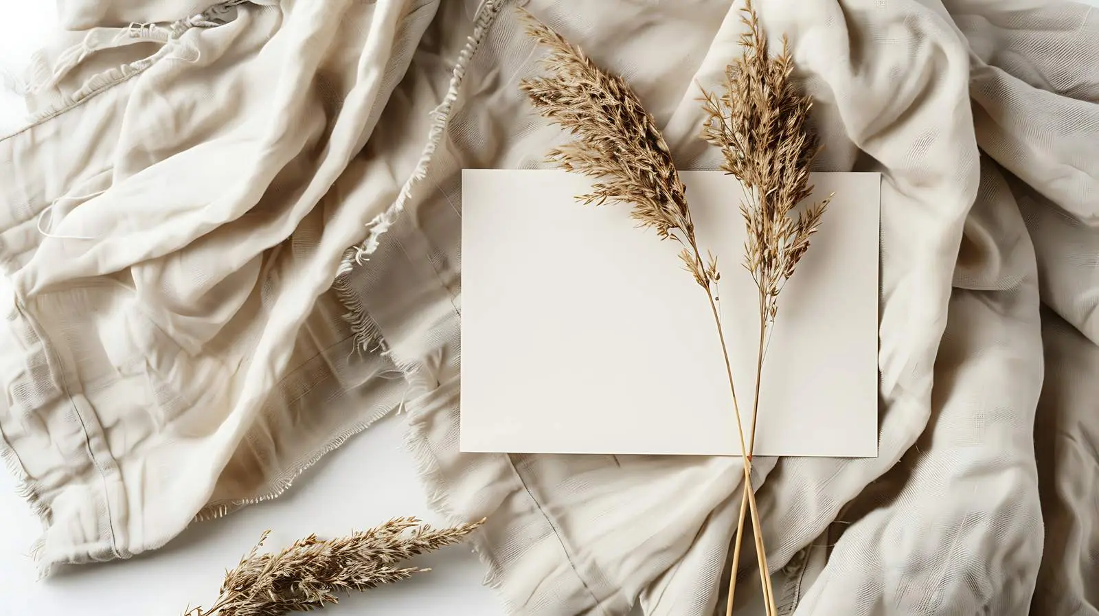 Blank Card with Dried Pampas Grass Decor — free download from Dotvec