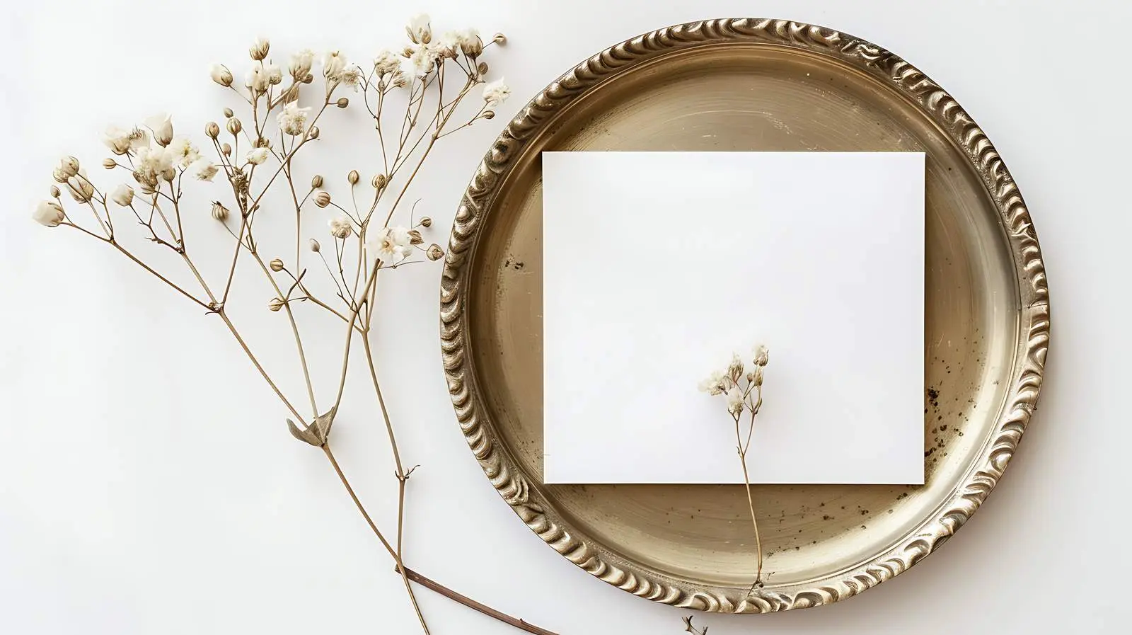 Blank Card with Dried Floral Arrangement — free download from Dotvec