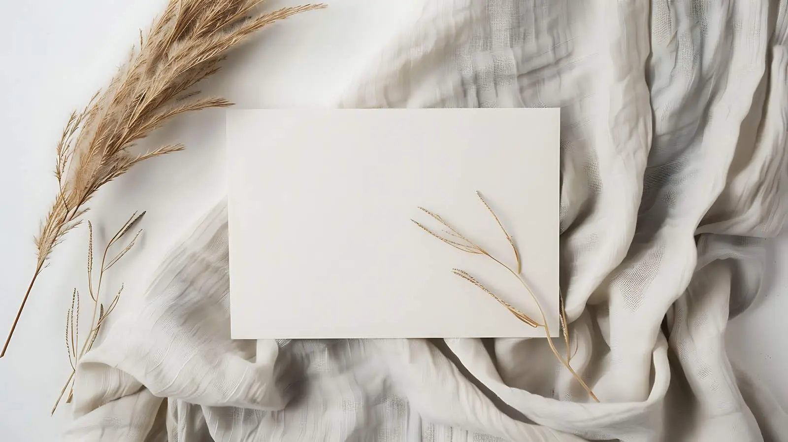 Elegant Blank Card with Dried Grass Mockup — free download from Dotvec