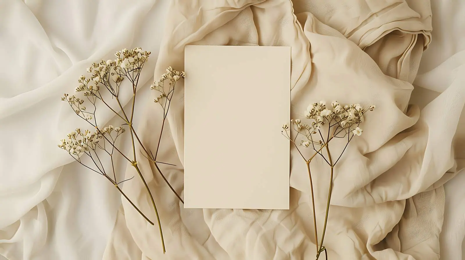 Elegant Flower Buds on Blank Paper Card — free download from Dotvec