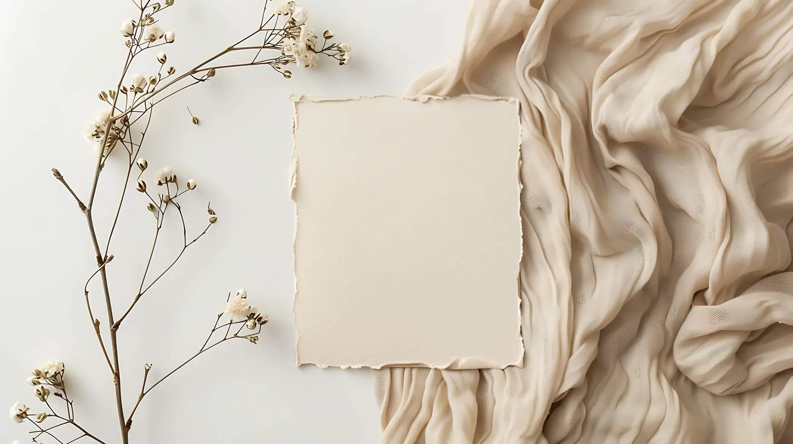 Elegant Flower Buds Mockup on Blank Card — free download from Dotvec