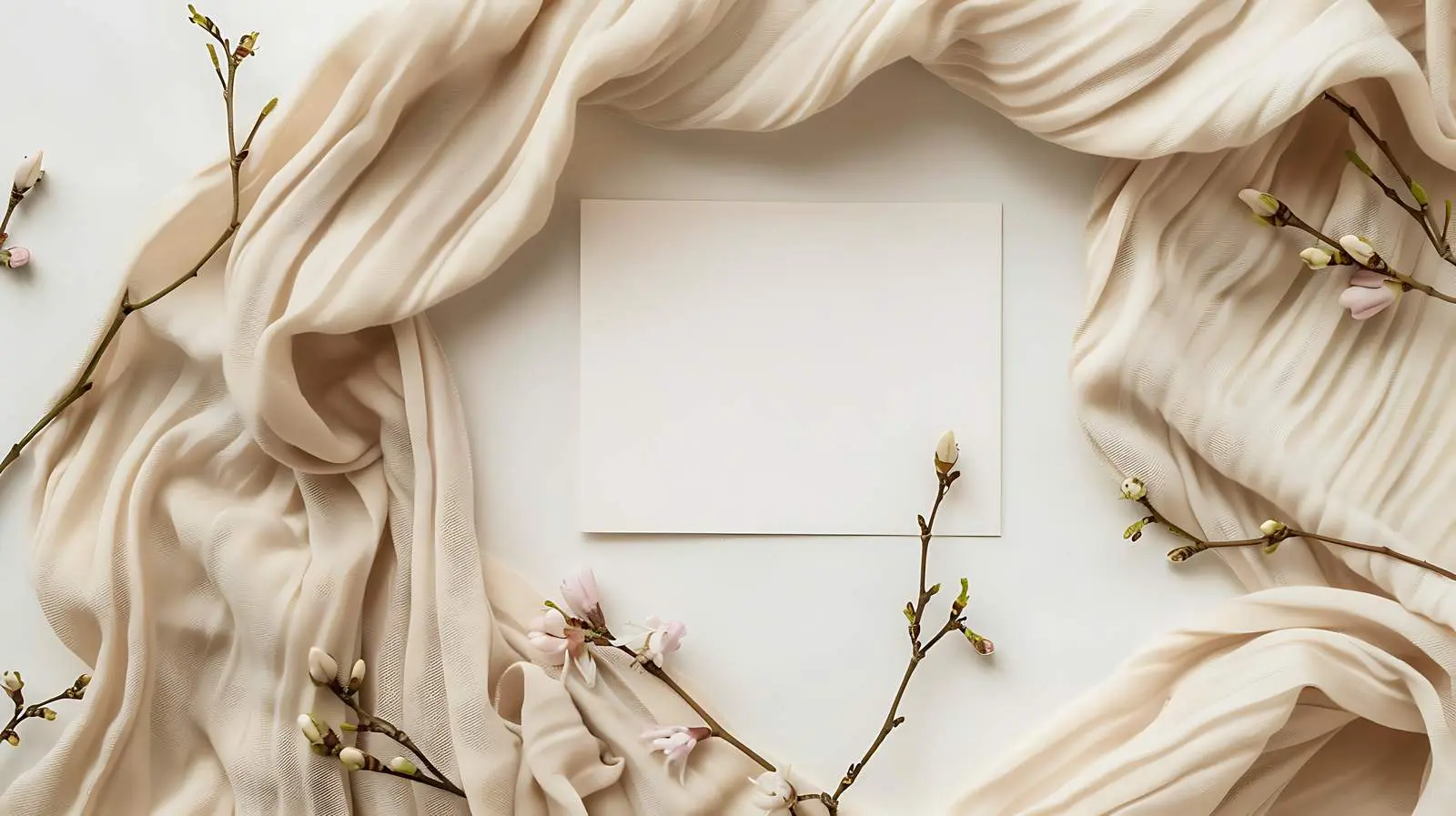 Elegant Flower Buds Blank Card Mockup — free download from Dotvec