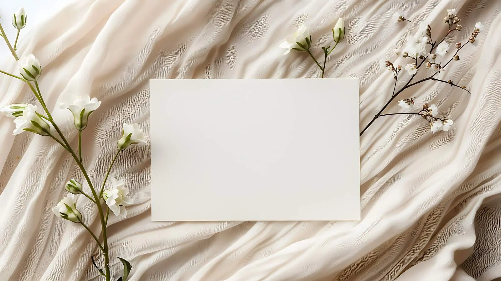 Elegant Flower Buds Blank Card Mockup — free download from Dotvec
