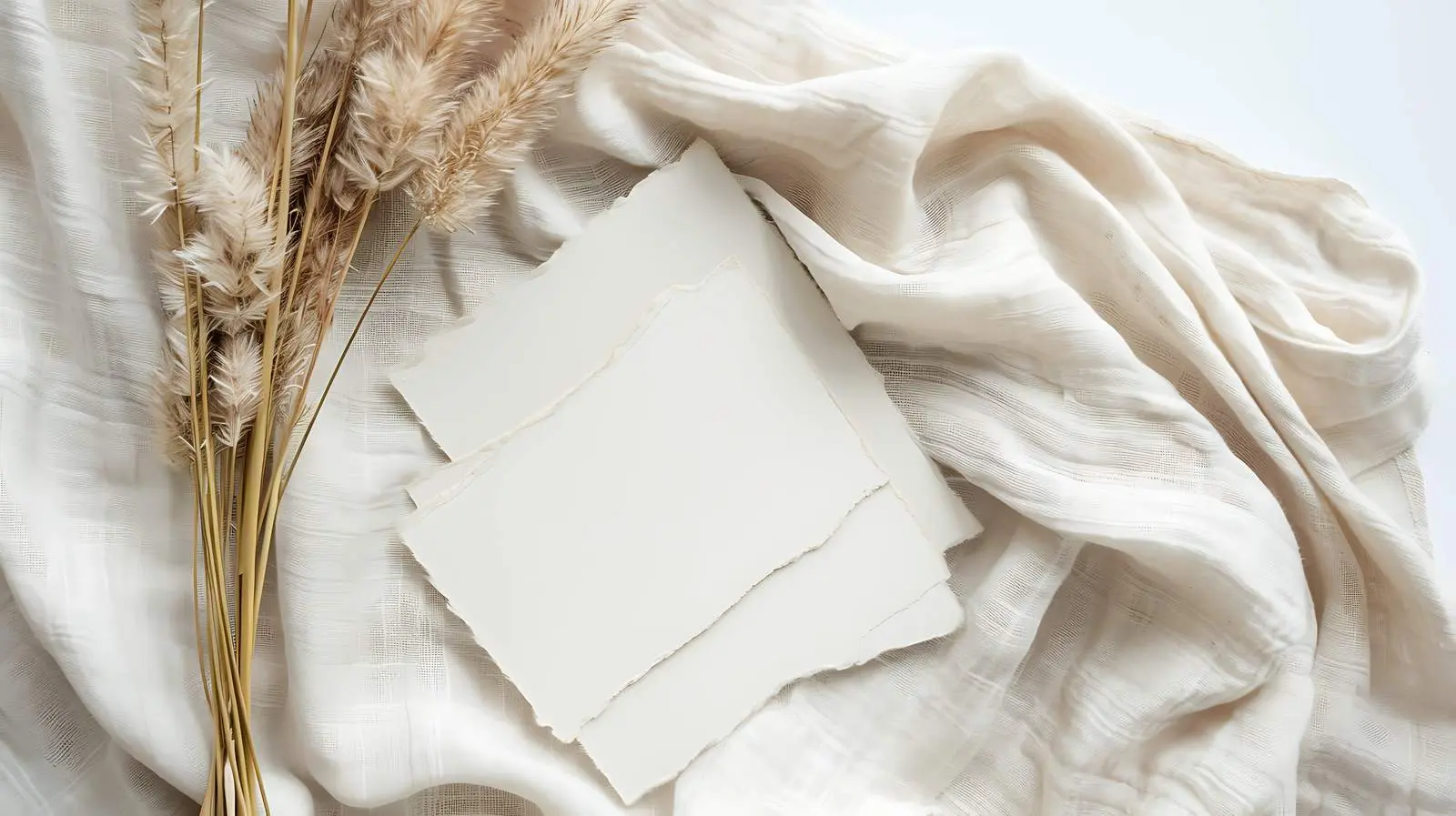 Blank Cards with Dried Pampas Grass Decor — free download from Dotvec