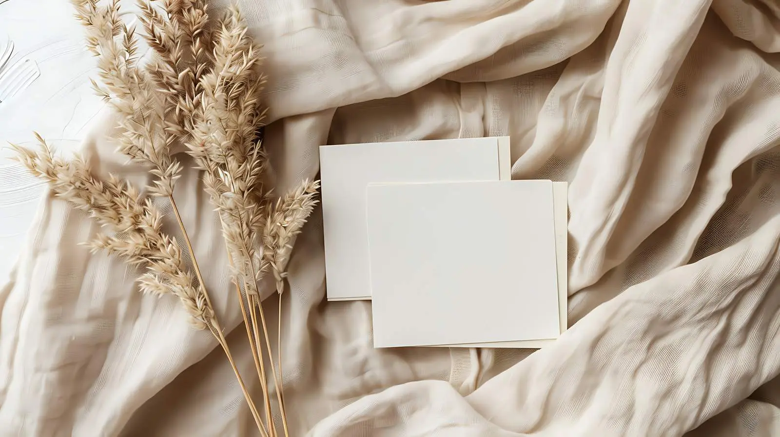 Blank Paper Cards with Pampas Grass Decor — free download from Dotvec