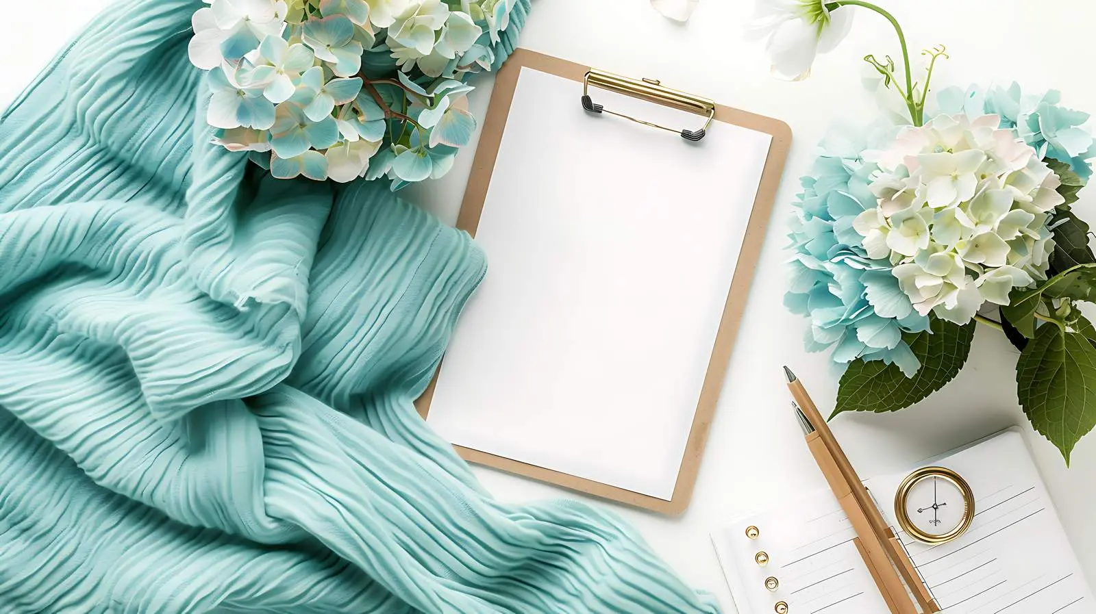 Turquoise Clipboard on Colorful Pastel Blanket — free download from Dotvec