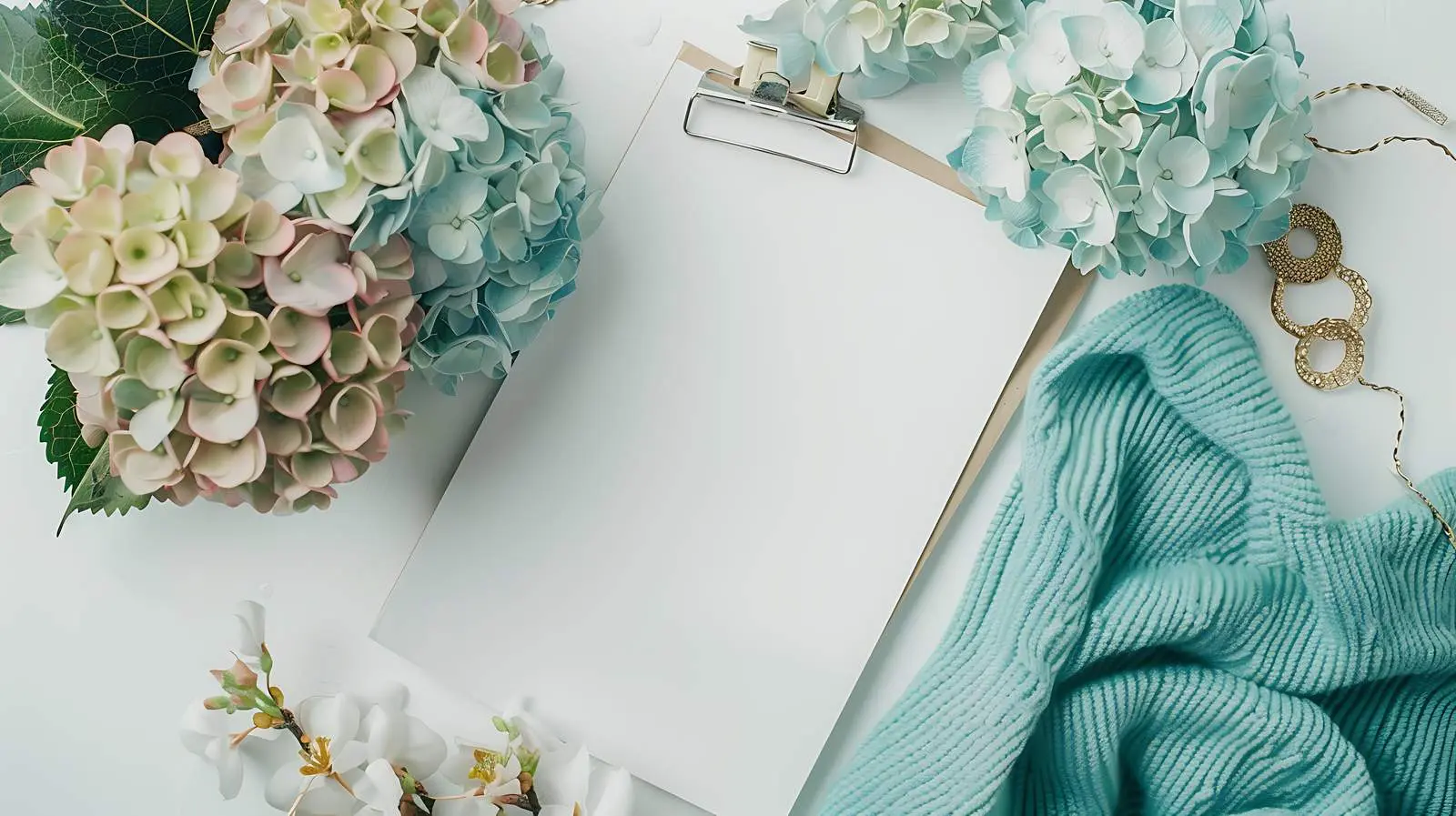 Turquoise Clipboard on Colorful Pastel Blanket – free motivation image from Dotvec