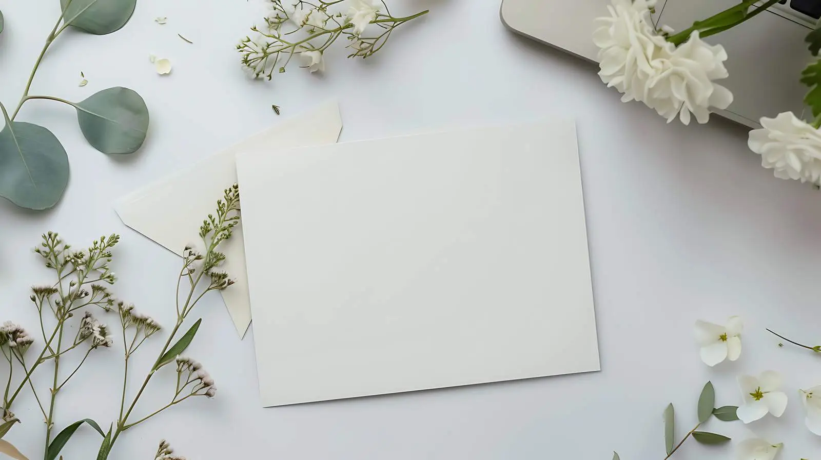 Blank Paper Invitation Card with Laptop — free download from Dotvec