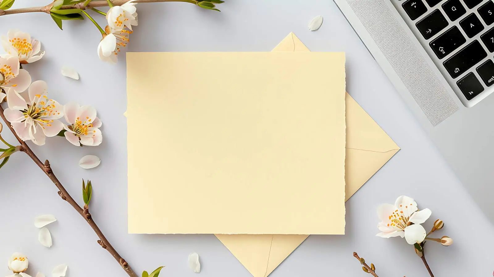 Blank Invitation Card with Laptop and Space – free photography background image from Dotvec