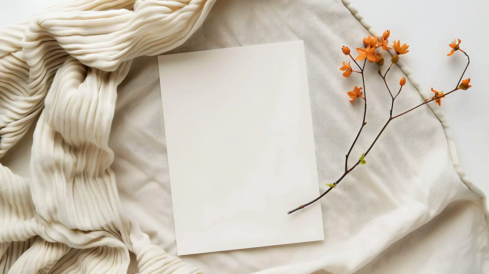 Elegant Invitation Card with Orange Flower Design – free message card image from Dotvec