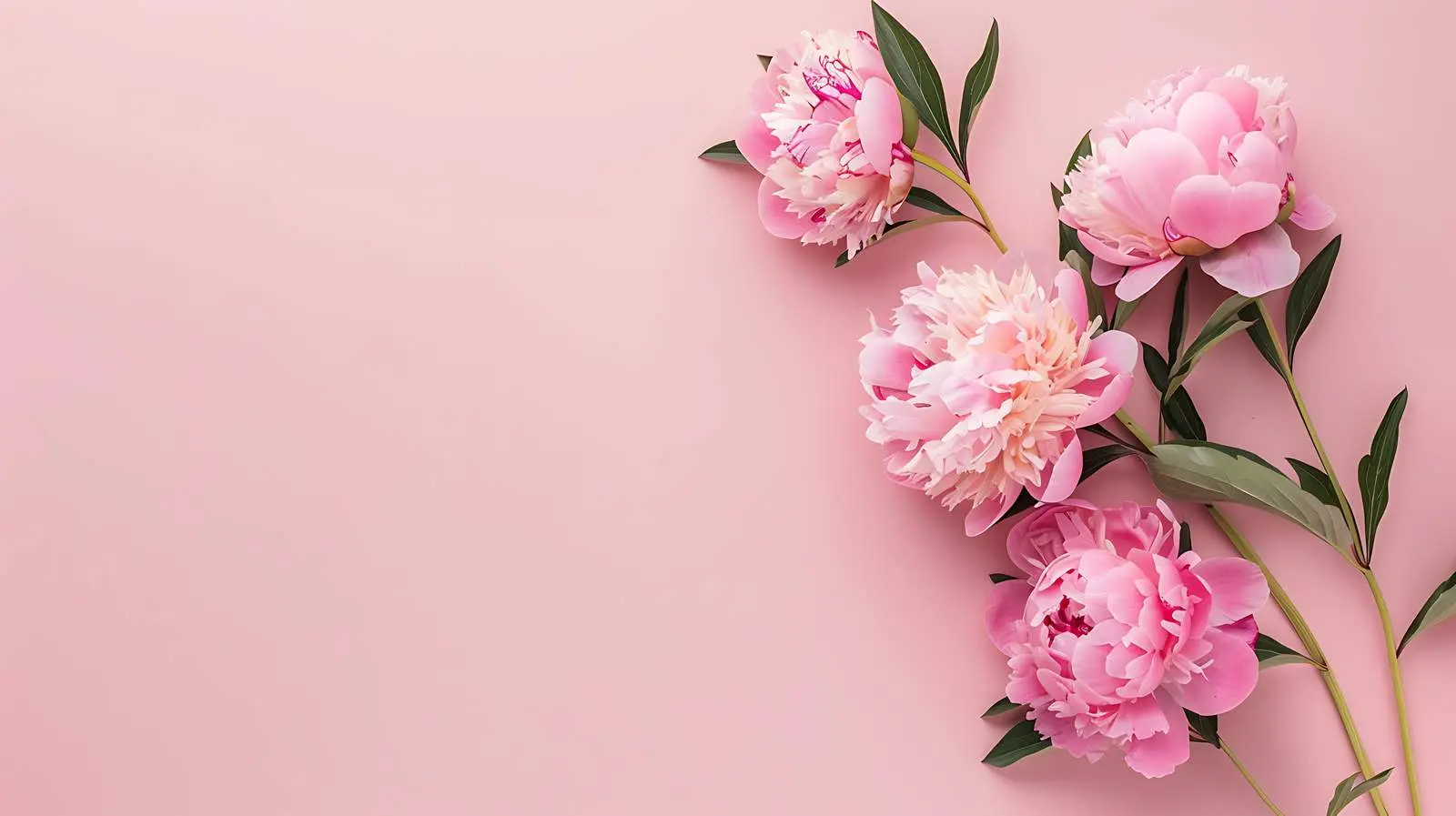 Elegant Blank Invitation Card with Pink Peony — free download from Dotvec