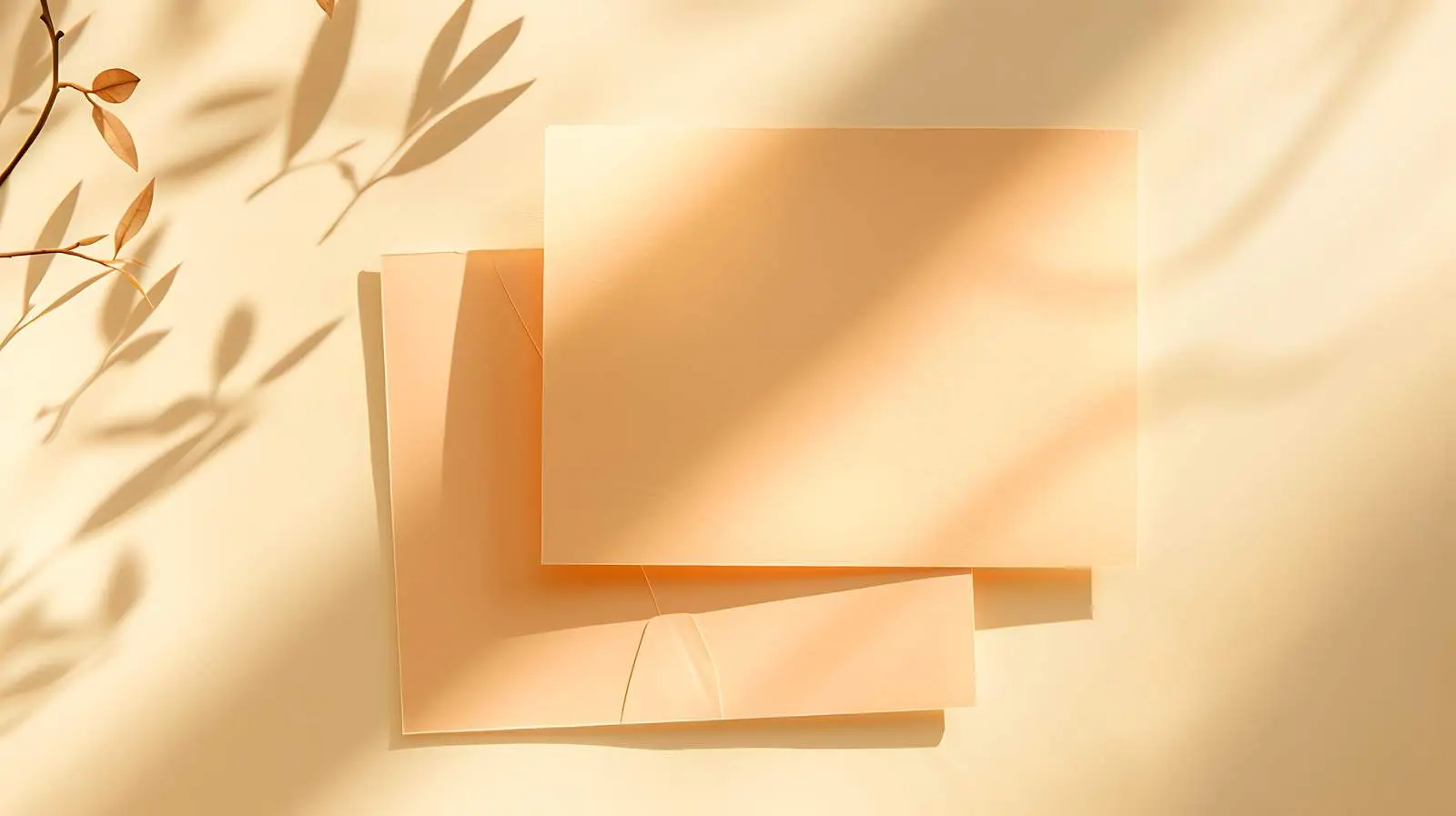 Blank Paper Invitation Card with Sunlight Shadow — free download from Dotvec