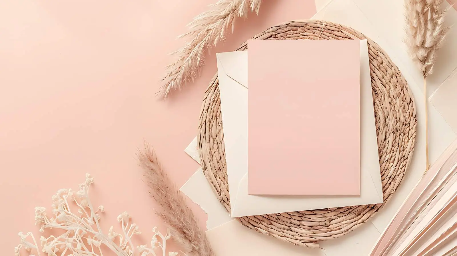 Blank Invitation Card with Bunny Tail and Grass — free download from Dotvec