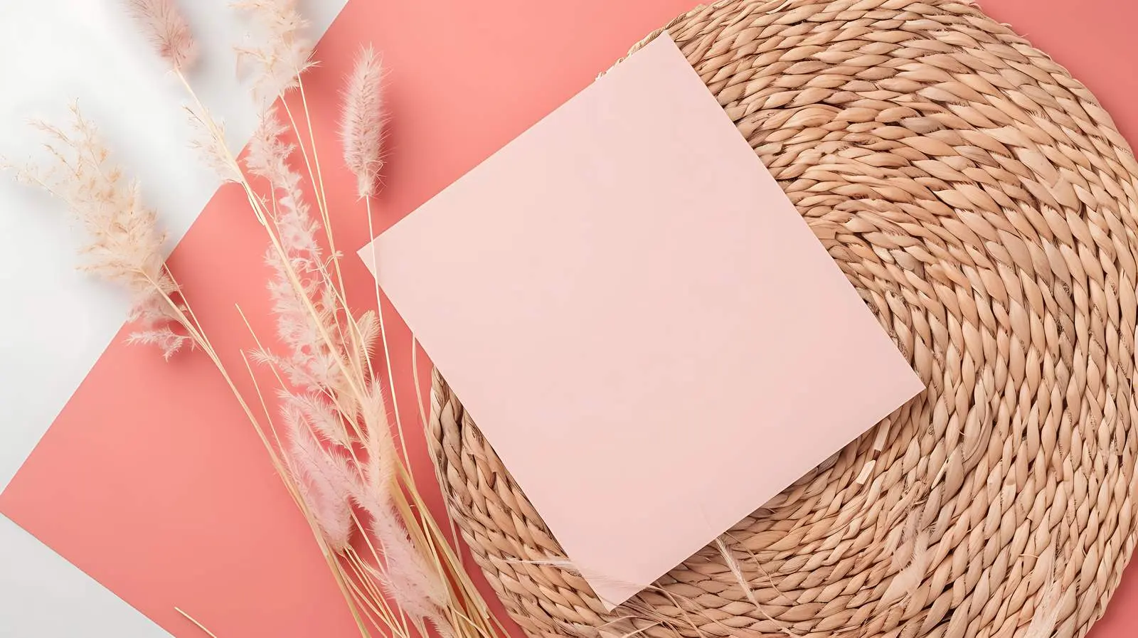 Blank Invitation Cards with Bunny Tail and Grass — free download from Dotvec